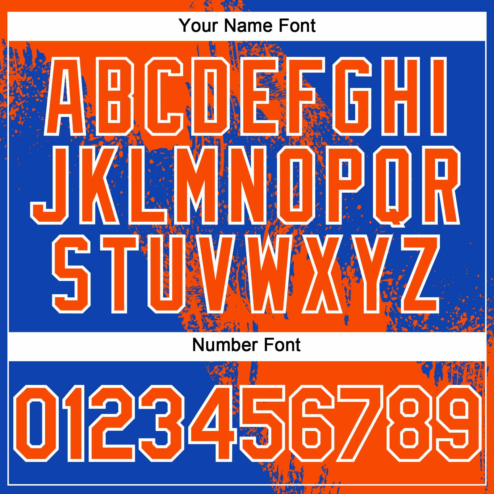 Custom Orange Thunder Blue-White 3D Pattern Abstract Brush Stroke Two-Button Unisex Softball Jersey view 5