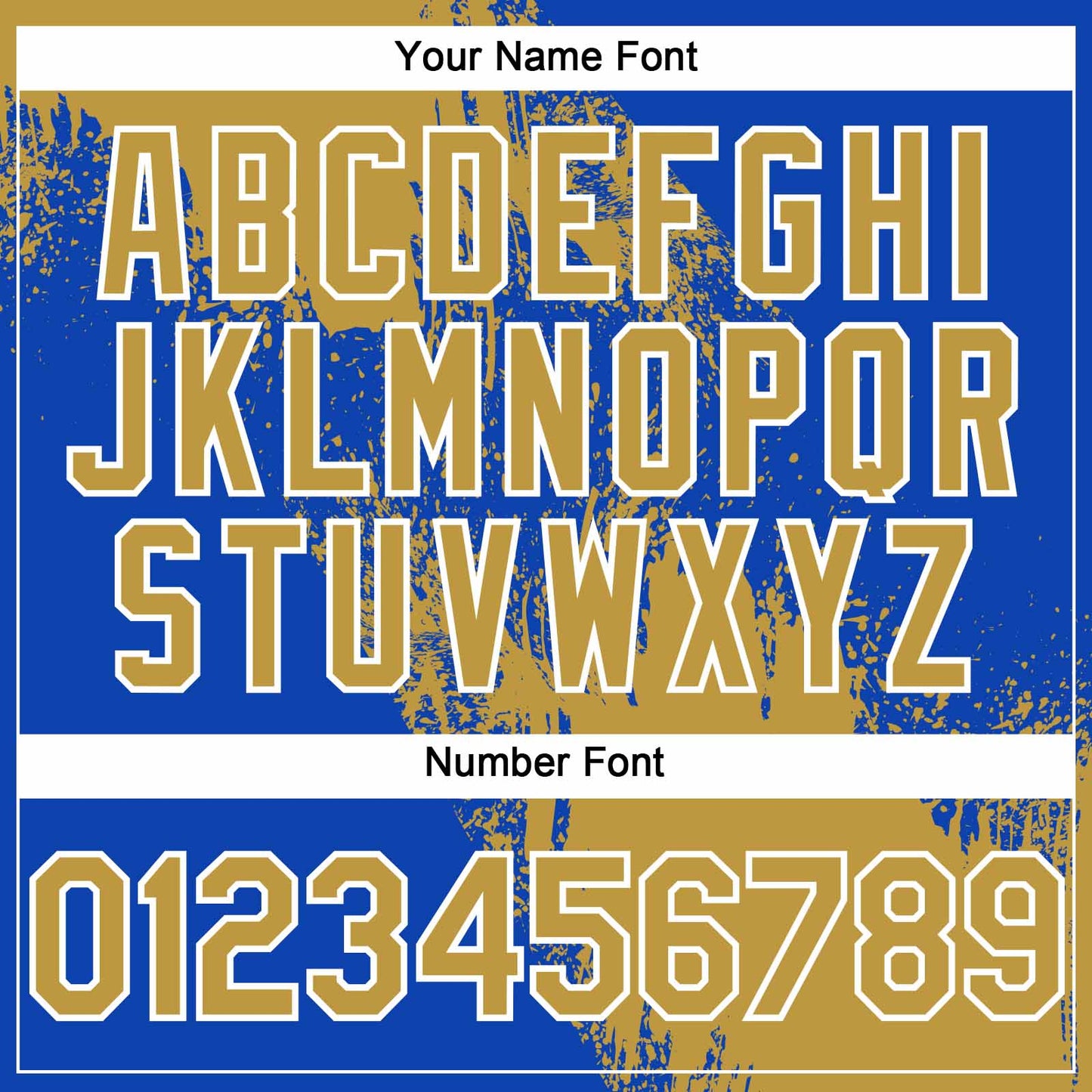 Custom Old Gold Thunder Blue-White 3D Pattern Abstract Brush Stroke Two-Button Unisex Softball Jersey view 5