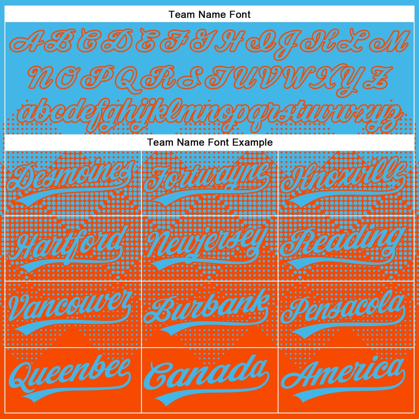 Custom Sky Blue Orange 3D Gradient Square Shape Two-Button Unisex Softball Jersey view 4
