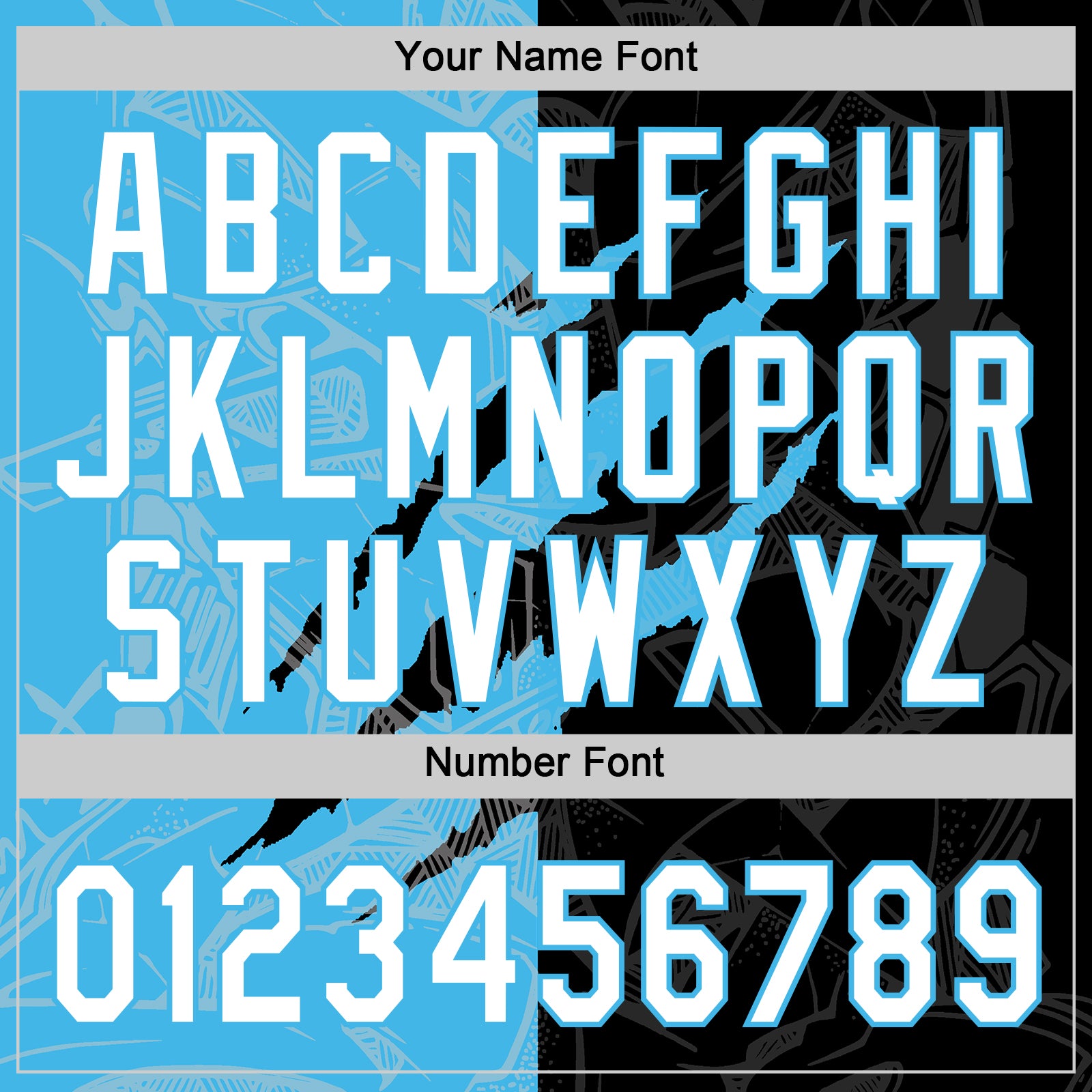 Custom Graffiti Pattern White Black-Sky Blue 3D Scratch Two-Button Unisex Softball Jersey view 5