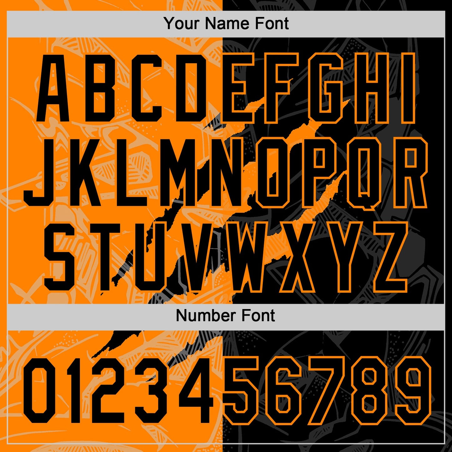Custom Graffiti Pattern Black-Bay Orange 3D Scratch Two-Button Unisex Softball Jersey view 5