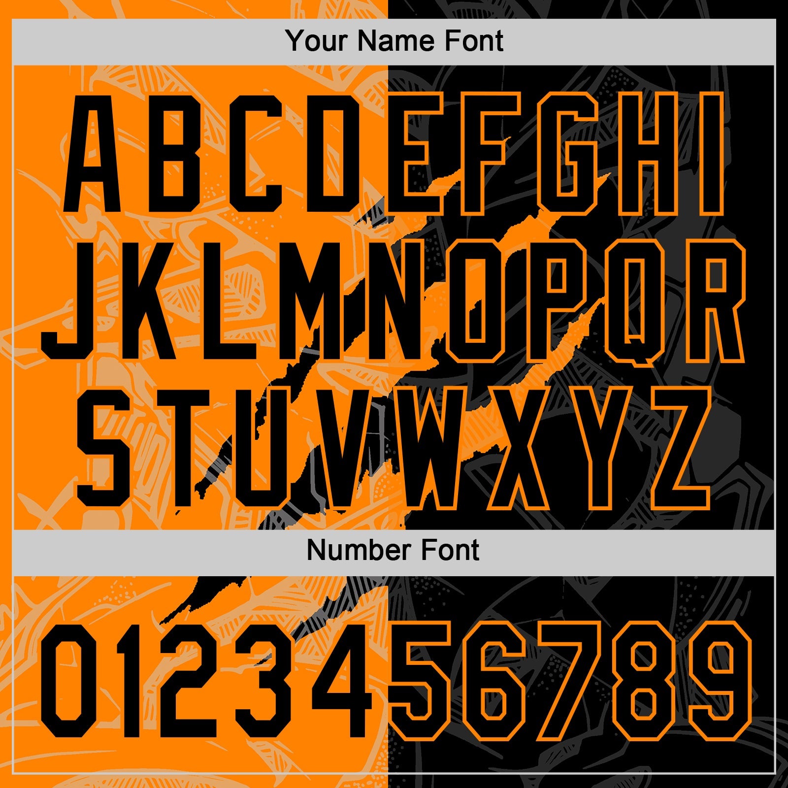 Custom Graffiti Pattern Black-Bay Orange 3D Scratch Two-Button Unisex Softball Jersey view 5
