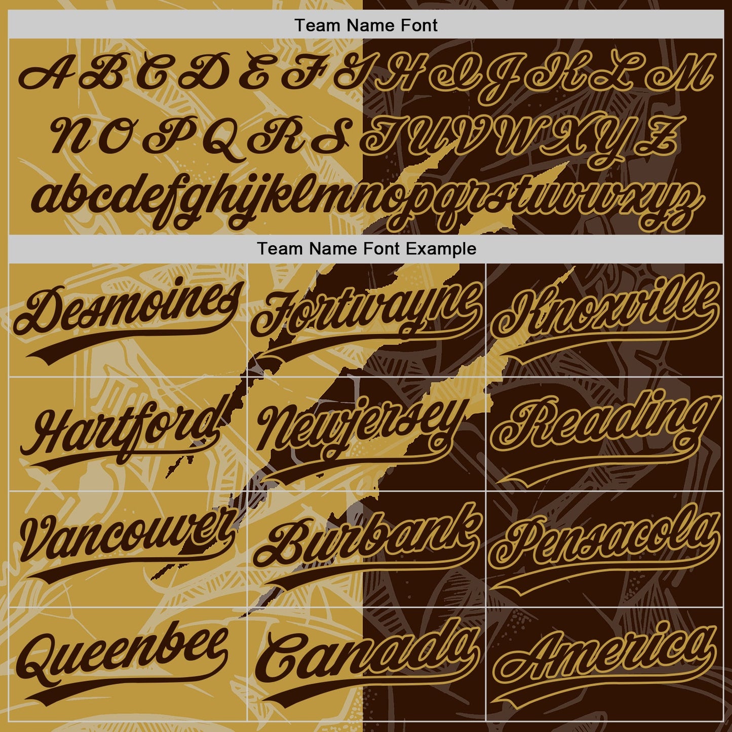 Custom Graffiti Pattern Brown-Old Gold 3D Scratch Two-Button Unisex Softball Jersey view 4
