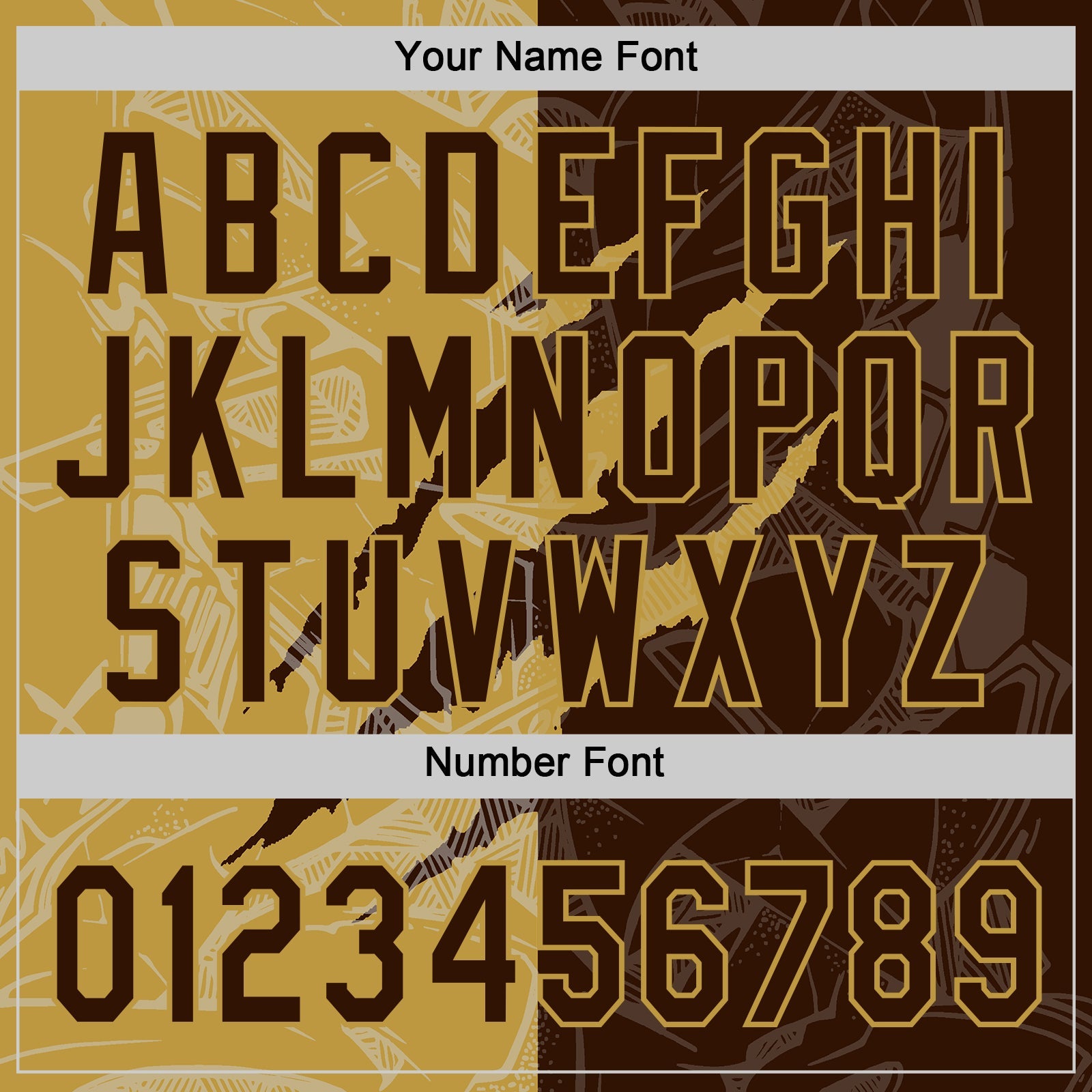Custom Graffiti Pattern Brown-Old Gold 3D Scratch Two-Button Unisex Softball Jersey view 5