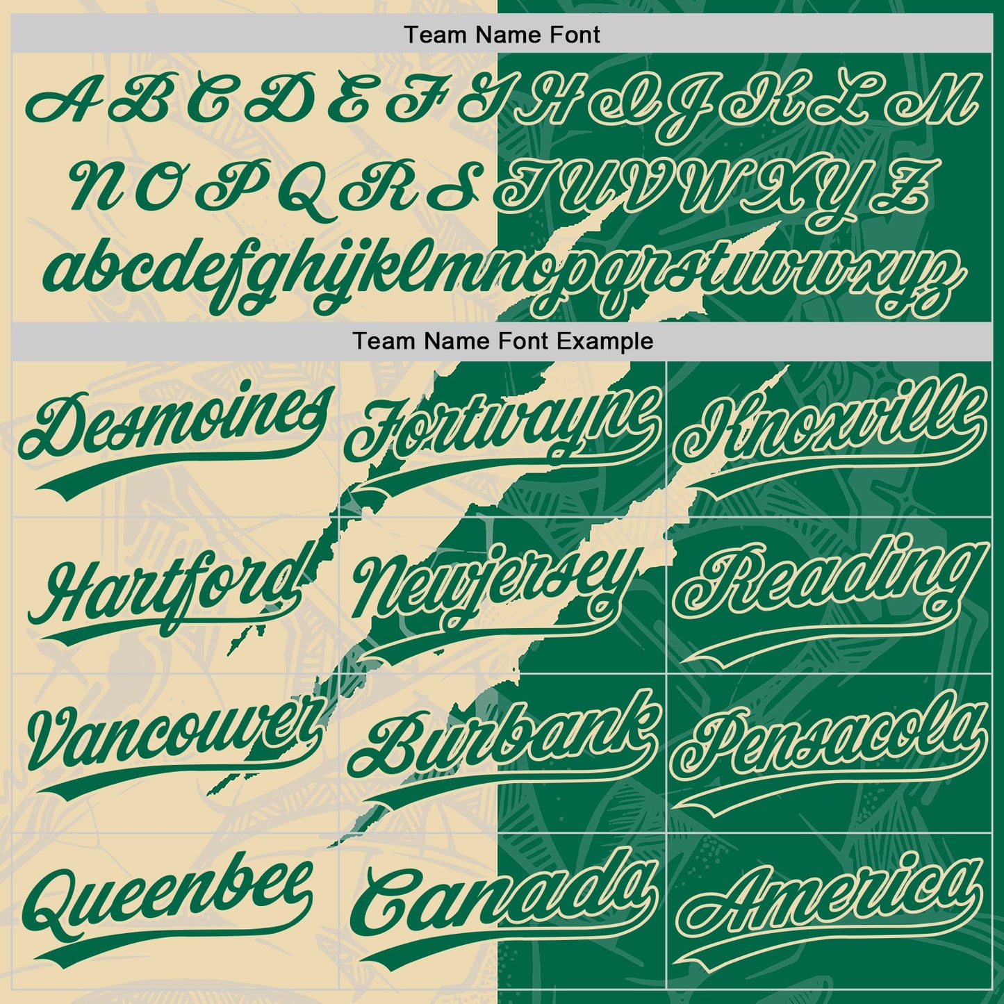 Custom Graffiti Pattern Kelly Green-Cream 3D Scratch Two-Button Unisex Softball Jersey view 4