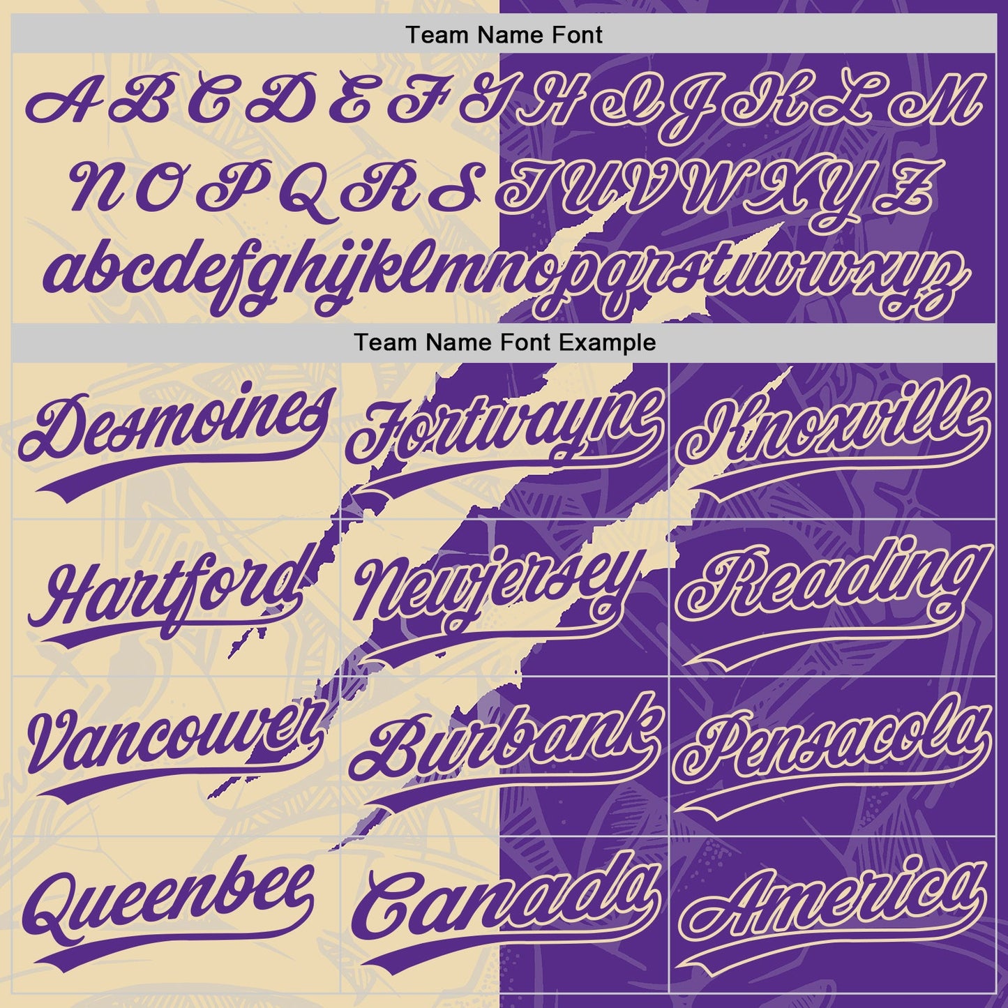 Custom Graffiti Pattern Purple-Cream 3D Scratch Two-Button Unisex Softball Jersey view 4