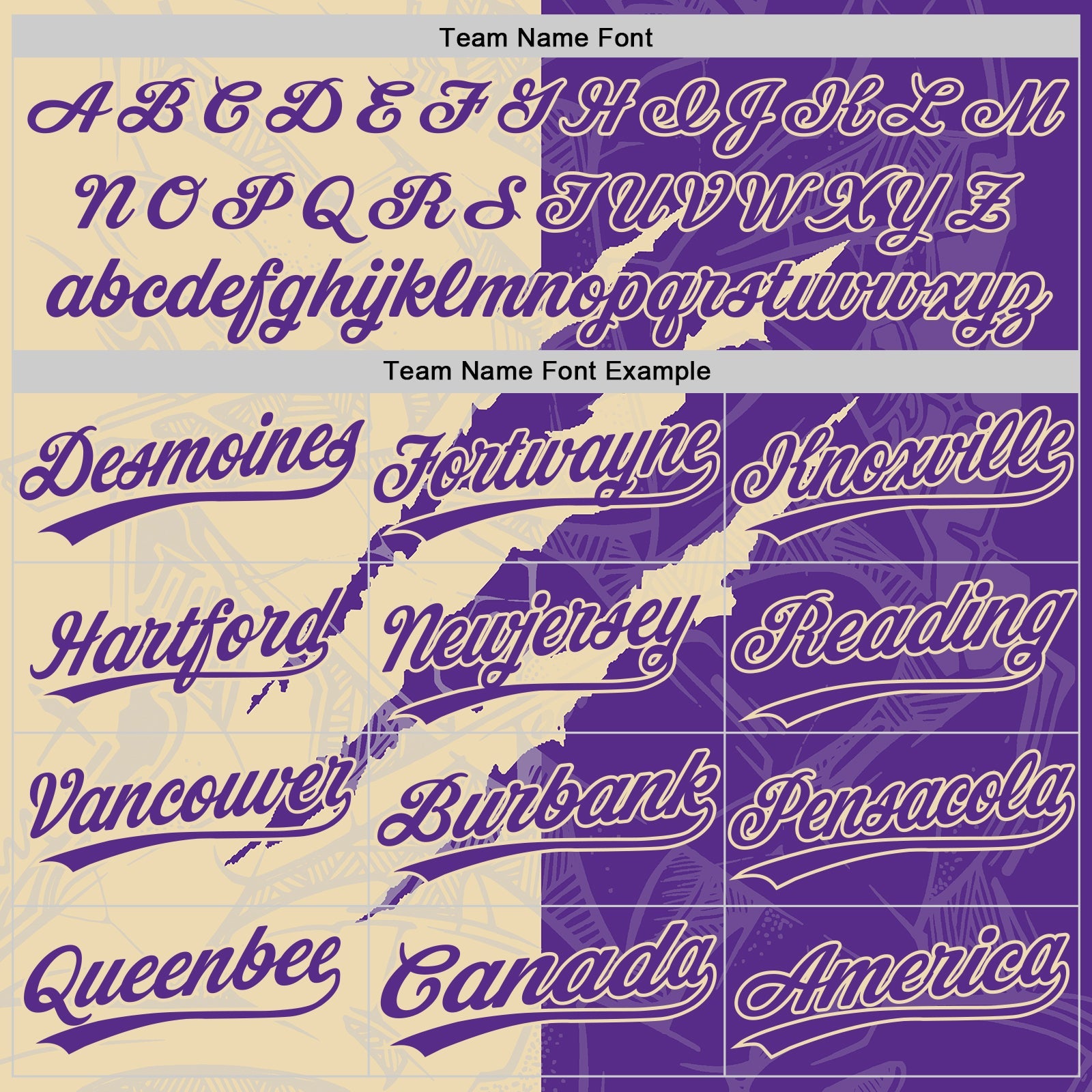 Custom Graffiti Pattern Purple-Cream 3D Scratch Two-Button Unisex Softball Jersey view 4