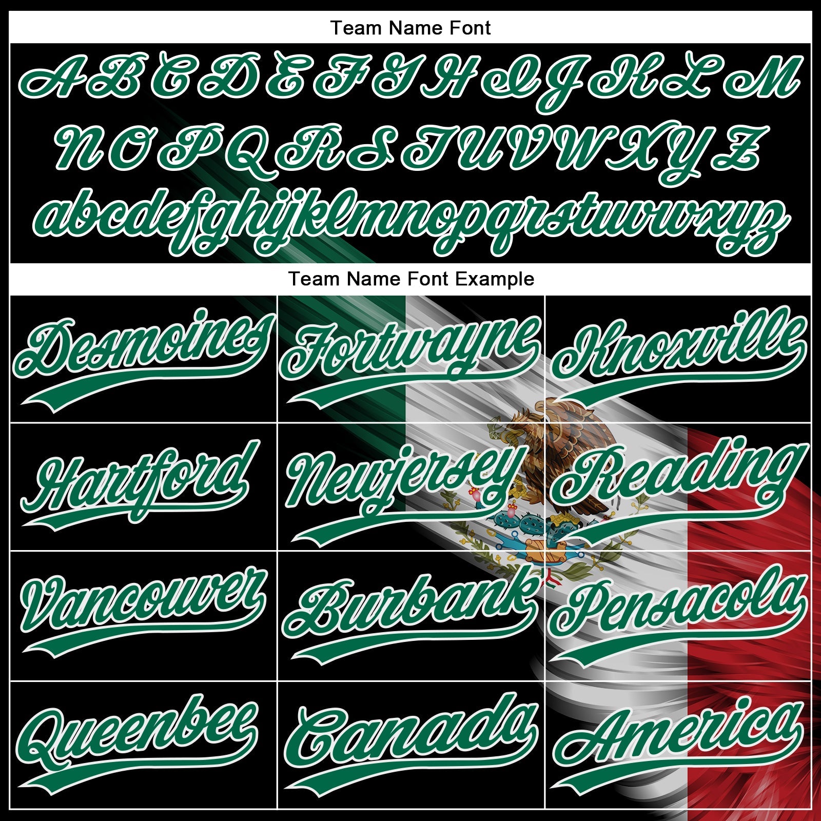 Custom Black Kelly Green Red-White The Abstract Wing With Mexican Flag Two-Button Unisex Softball Jersey view 4