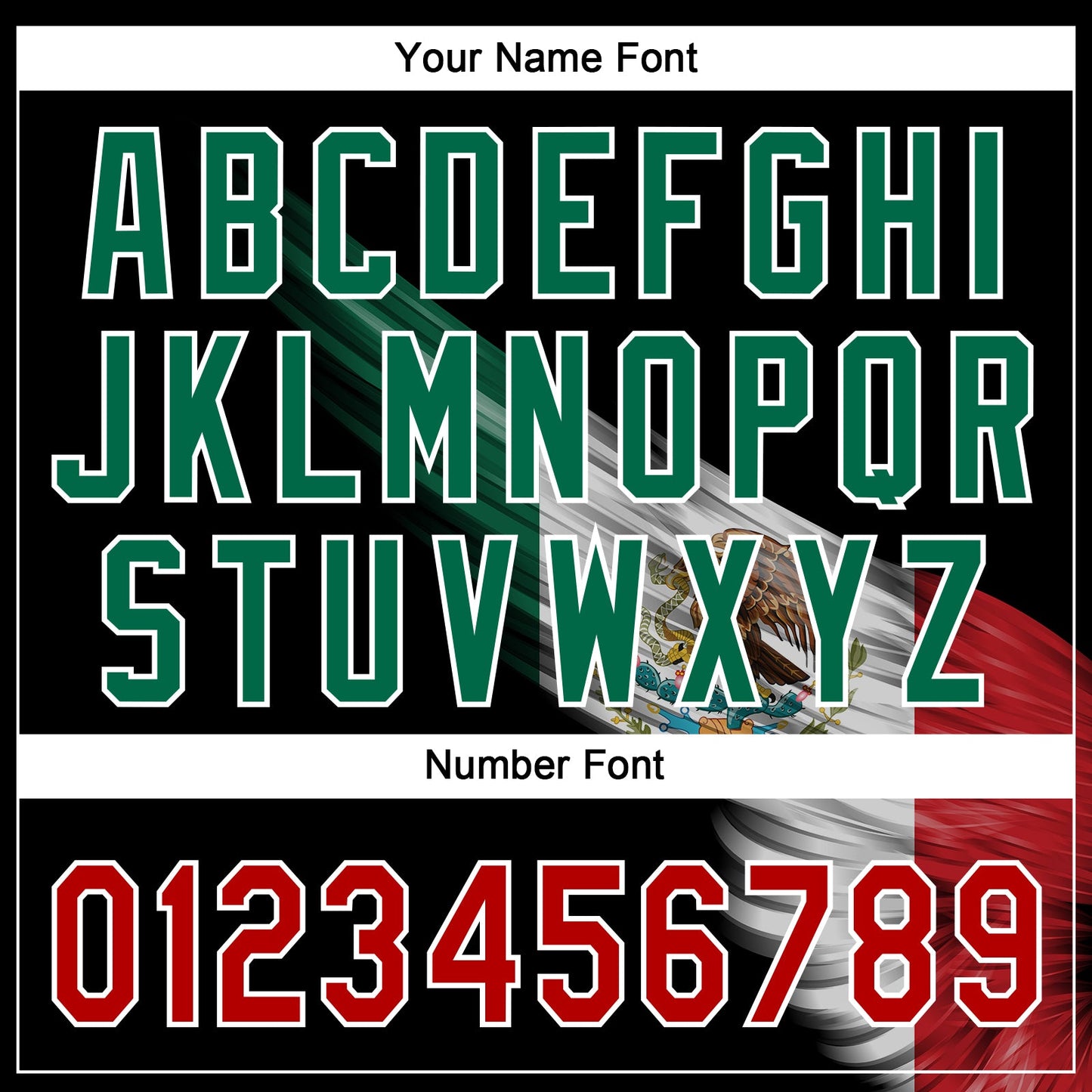 Custom Black Kelly Green Red-White The Abstract Wing With Mexican Flag Two-Button Unisex Softball Jersey view 5