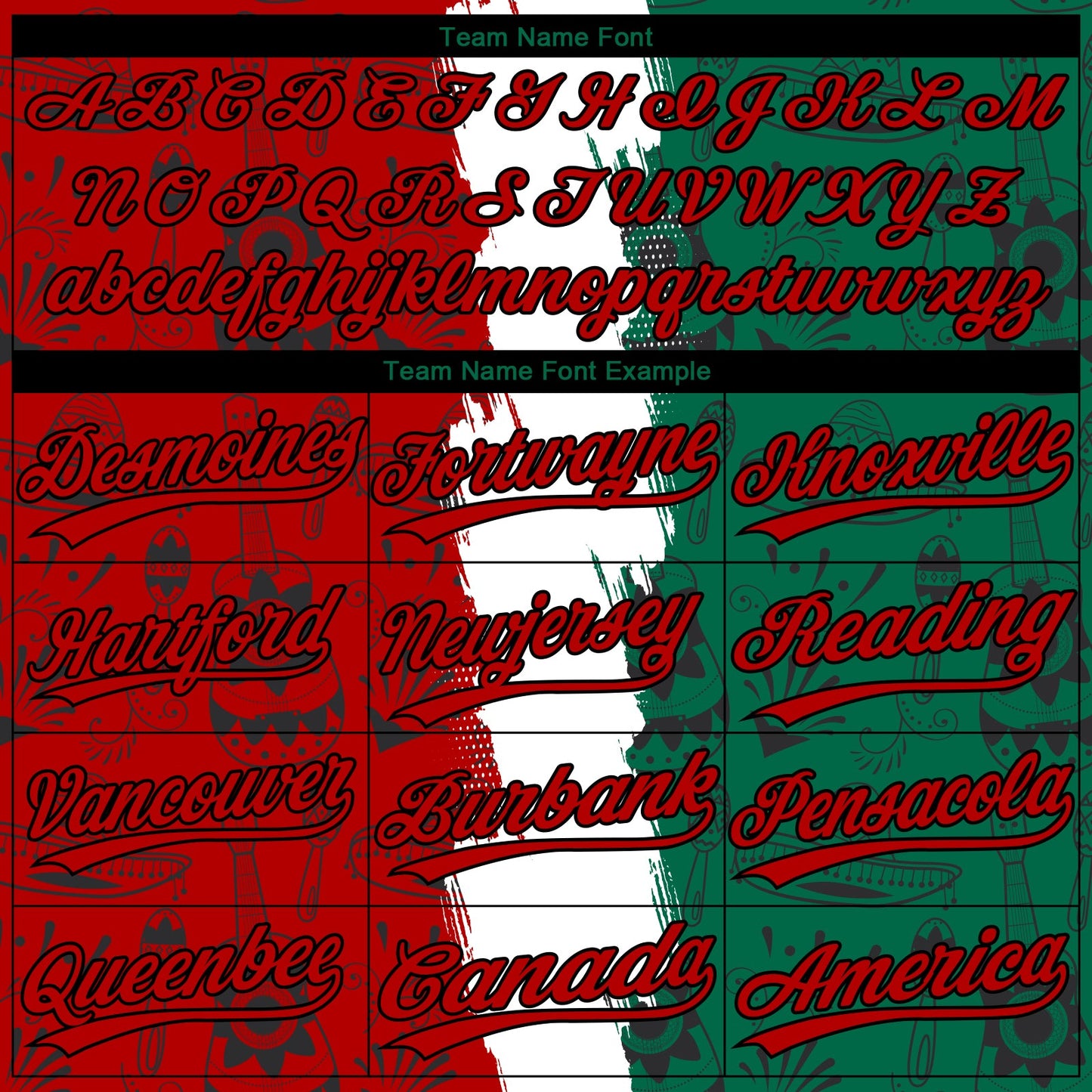 Custom Kelly Green Red Black-White Mexico Two-Button Unisex Softball Jersey view 4
