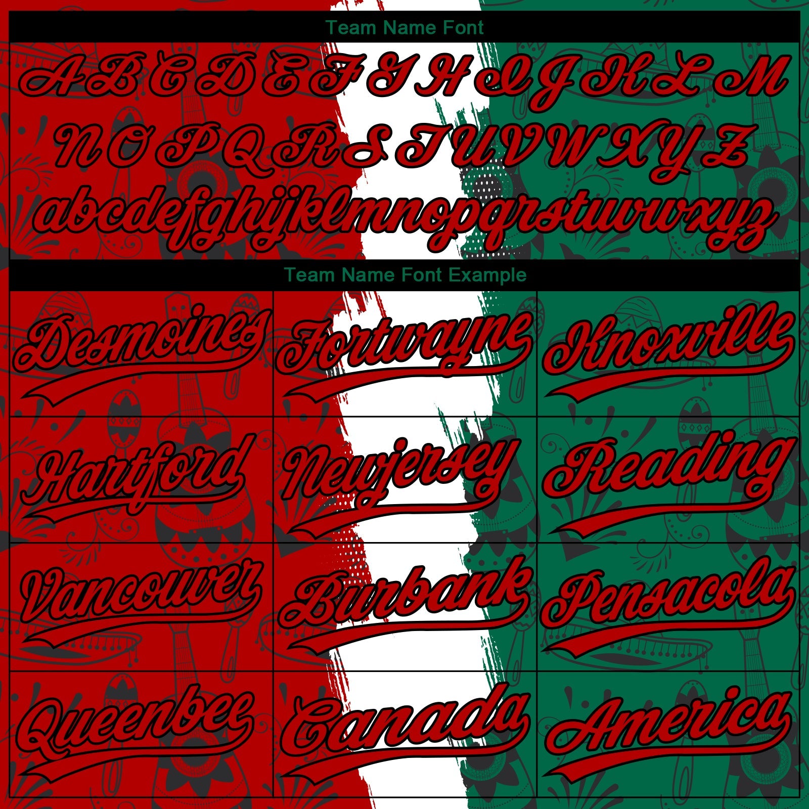 Custom Kelly Green Red Black-White Mexico Two-Button Unisex Softball Jersey view 4