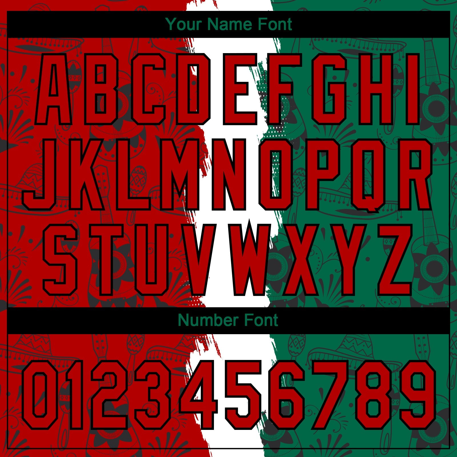 Custom Kelly Green Red Black-White Mexico Two-Button Unisex Softball Jersey view 5
