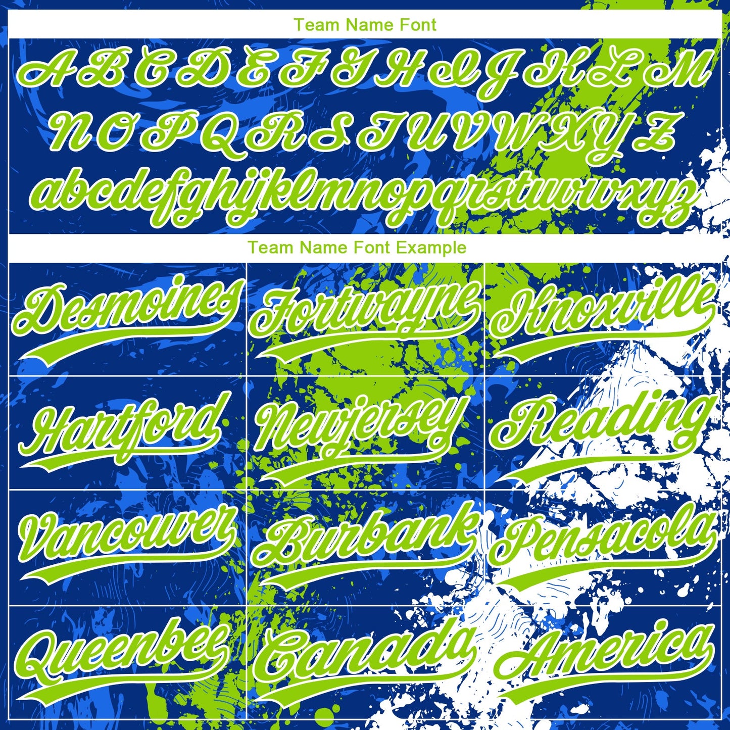 Custom Royal Neon Green-White Dripping Splatter Cracked Texture Two-Button Unisex Softball Jersey view 4