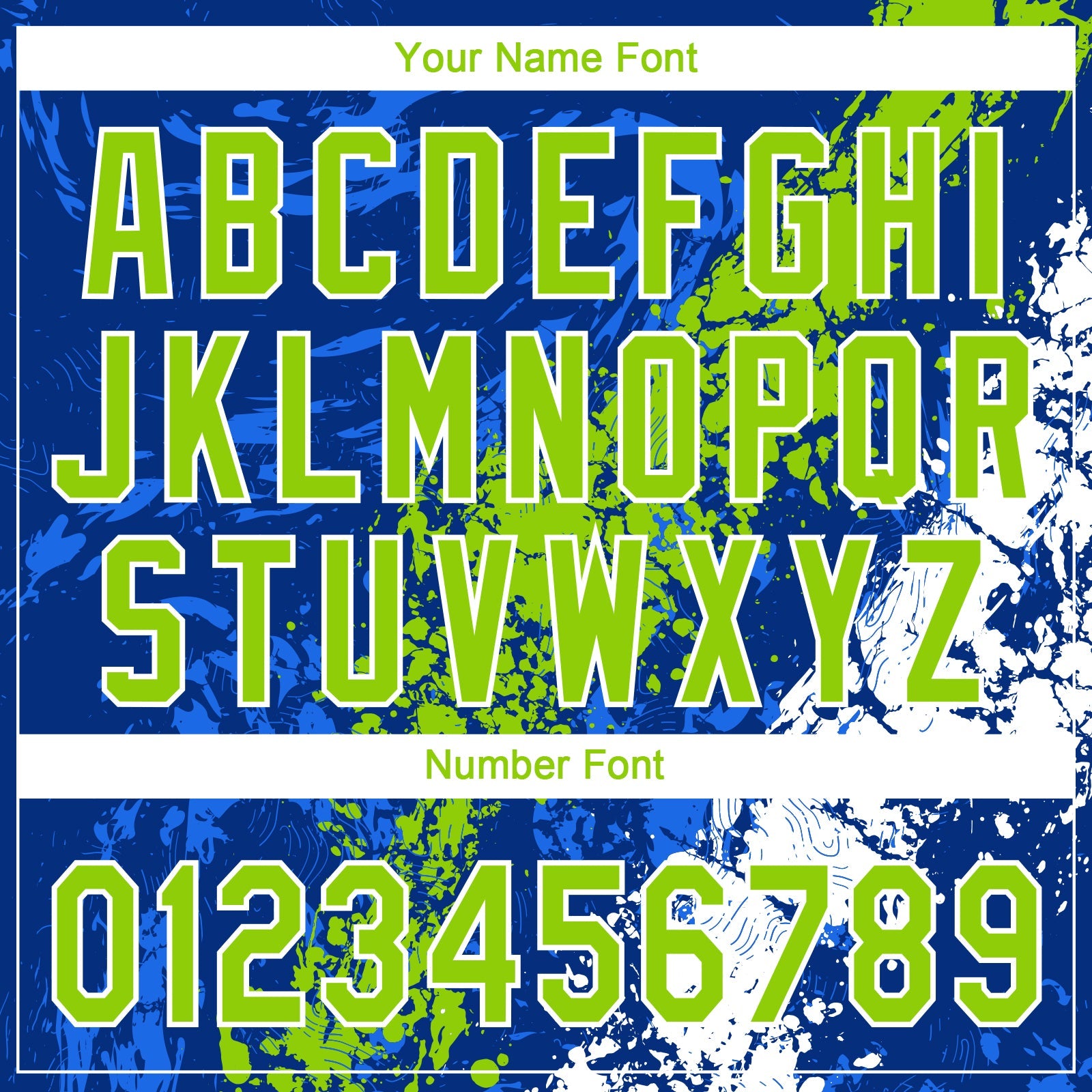 Custom Royal Neon Green-White Dripping Splatter Cracked Texture Two-Button Unisex Softball Jersey view 5