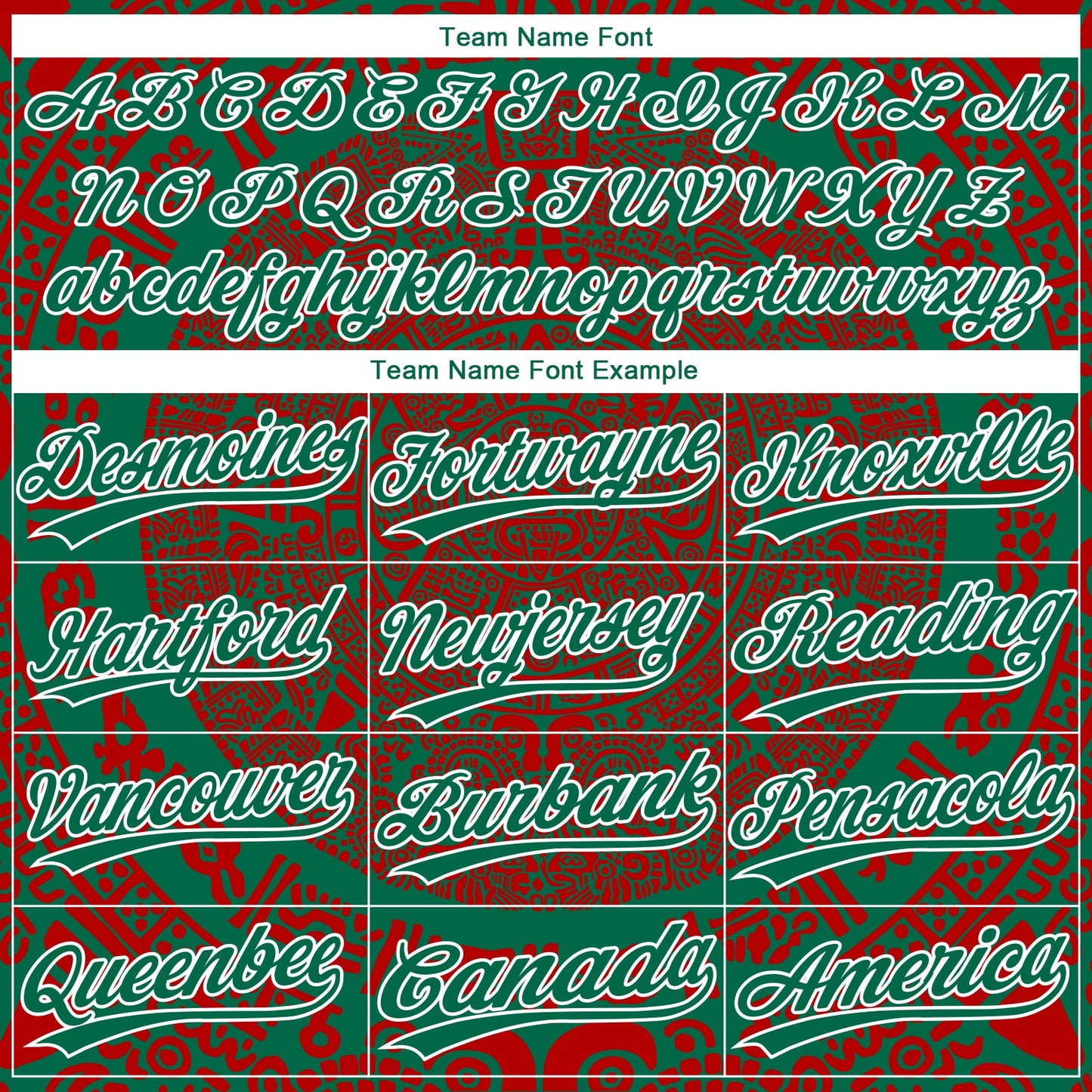 Custom Kelly Green Red-White Ethnic Aztec Mexican Heritage Two-Button Unisex Softball Jersey view 4