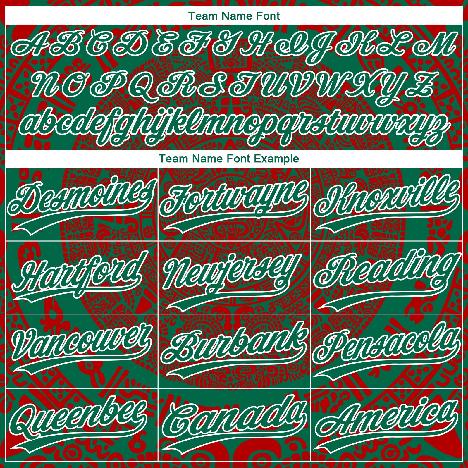 Custom Kelly Green Red-White Ethnic Aztec Mexican Heritage Two-Button Unisex Softball Jersey view 4