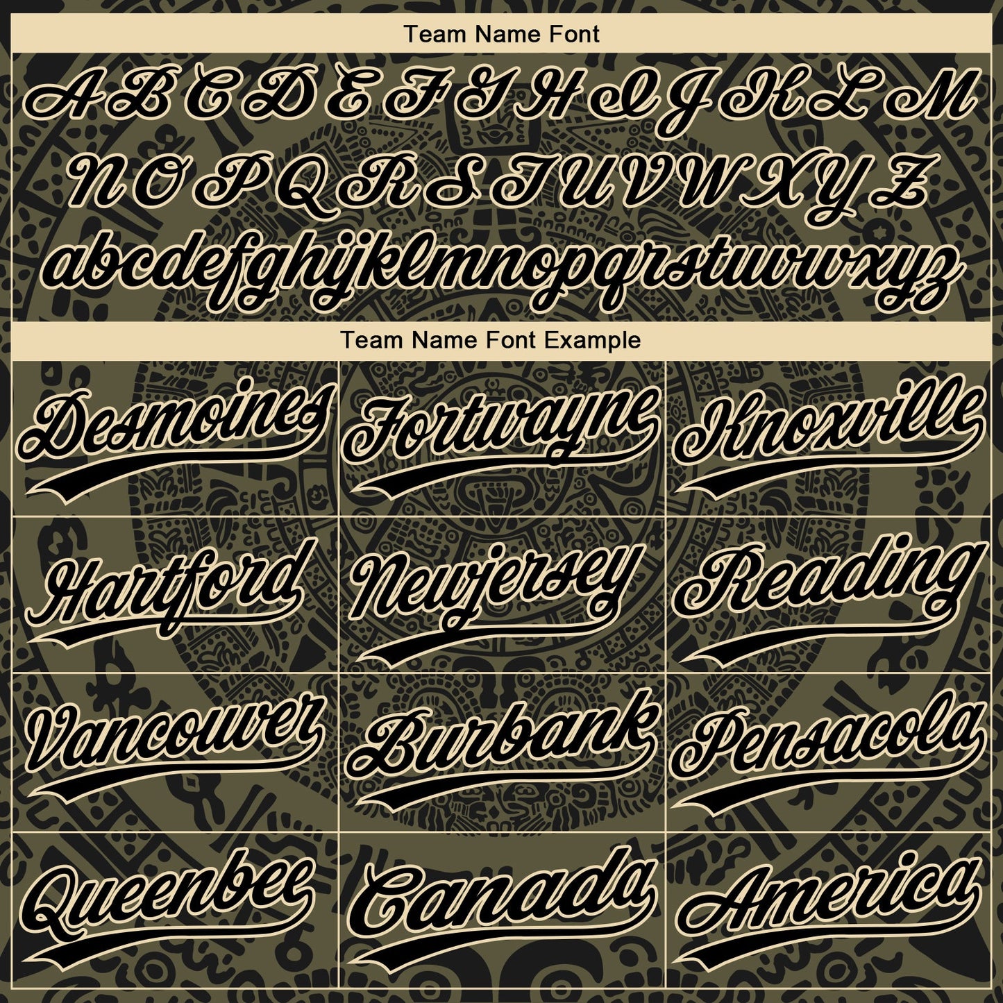 Custom Olive Black-Cream Ethnic Aztec Mexican Heritage Two-Button Unisex Softball Jersey view 4