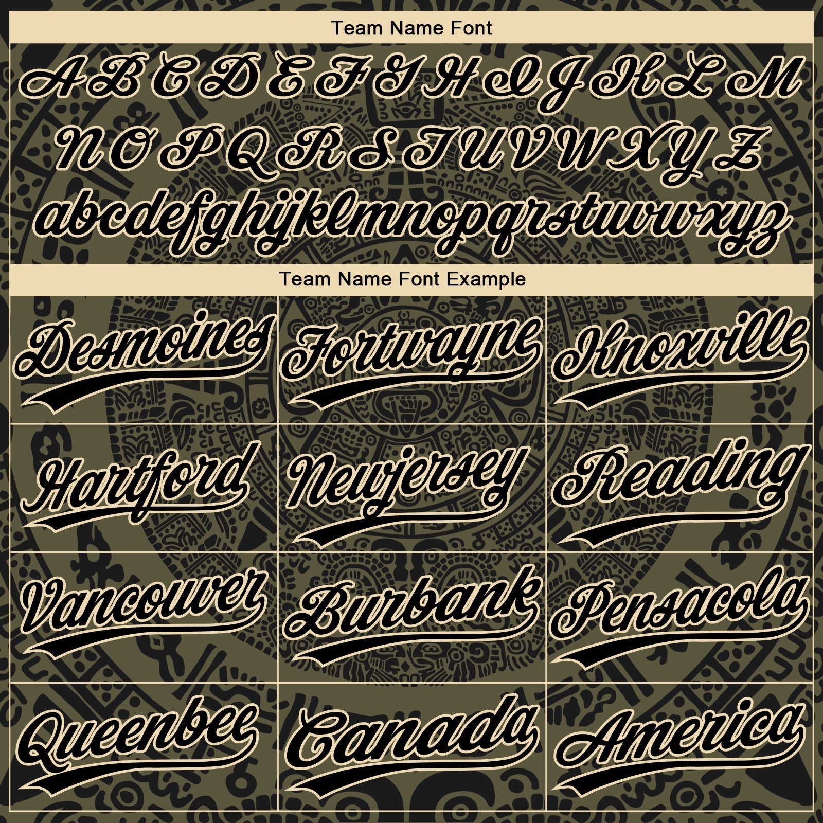 Custom Olive Black-Cream Ethnic Aztec Mexican Heritage Two-Button Unisex Softball Jersey view 4