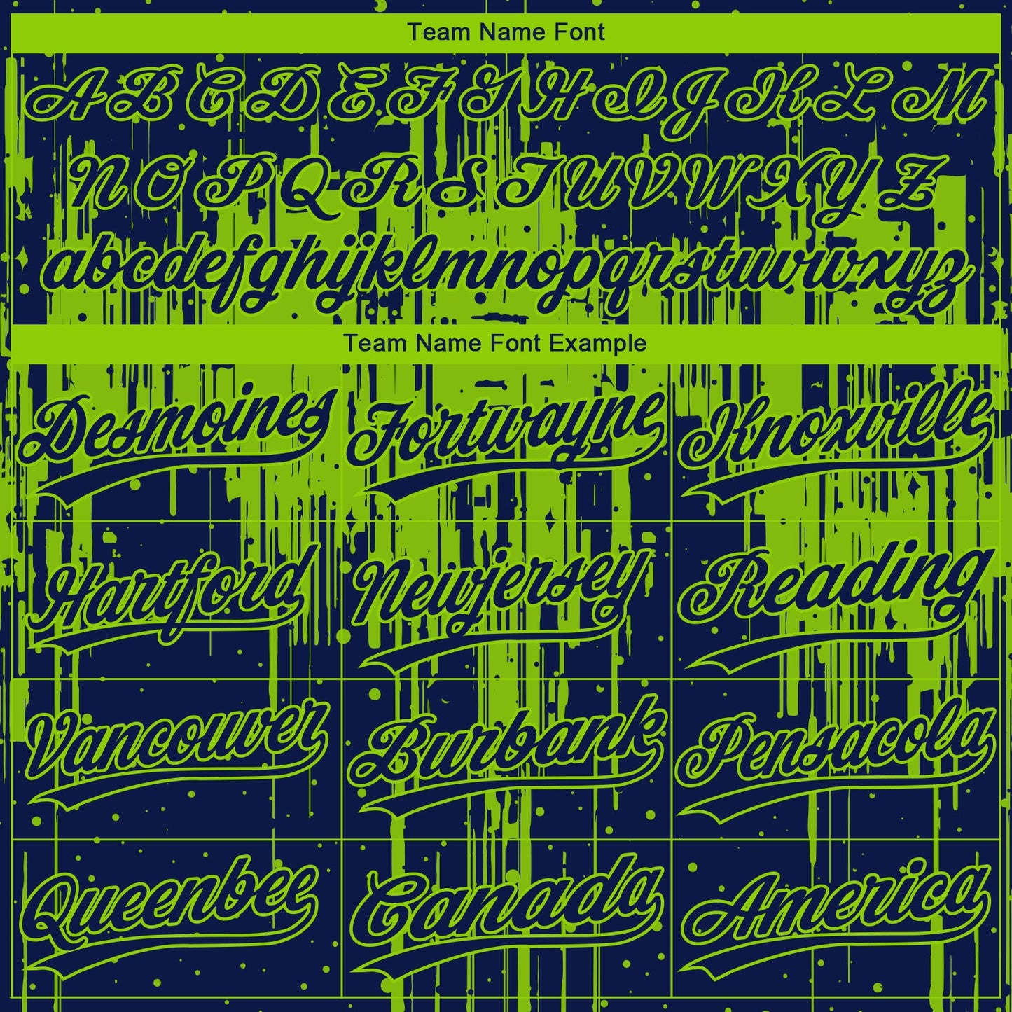 Custom Navy Neon Green Dripping Splatter Paint Two-Button Unisex Softball Jersey view 4