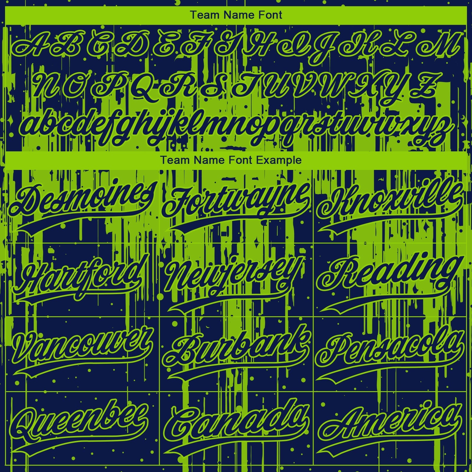 Custom Navy Neon Green Dripping Splatter Paint Two-Button Unisex Softball Jersey view 4