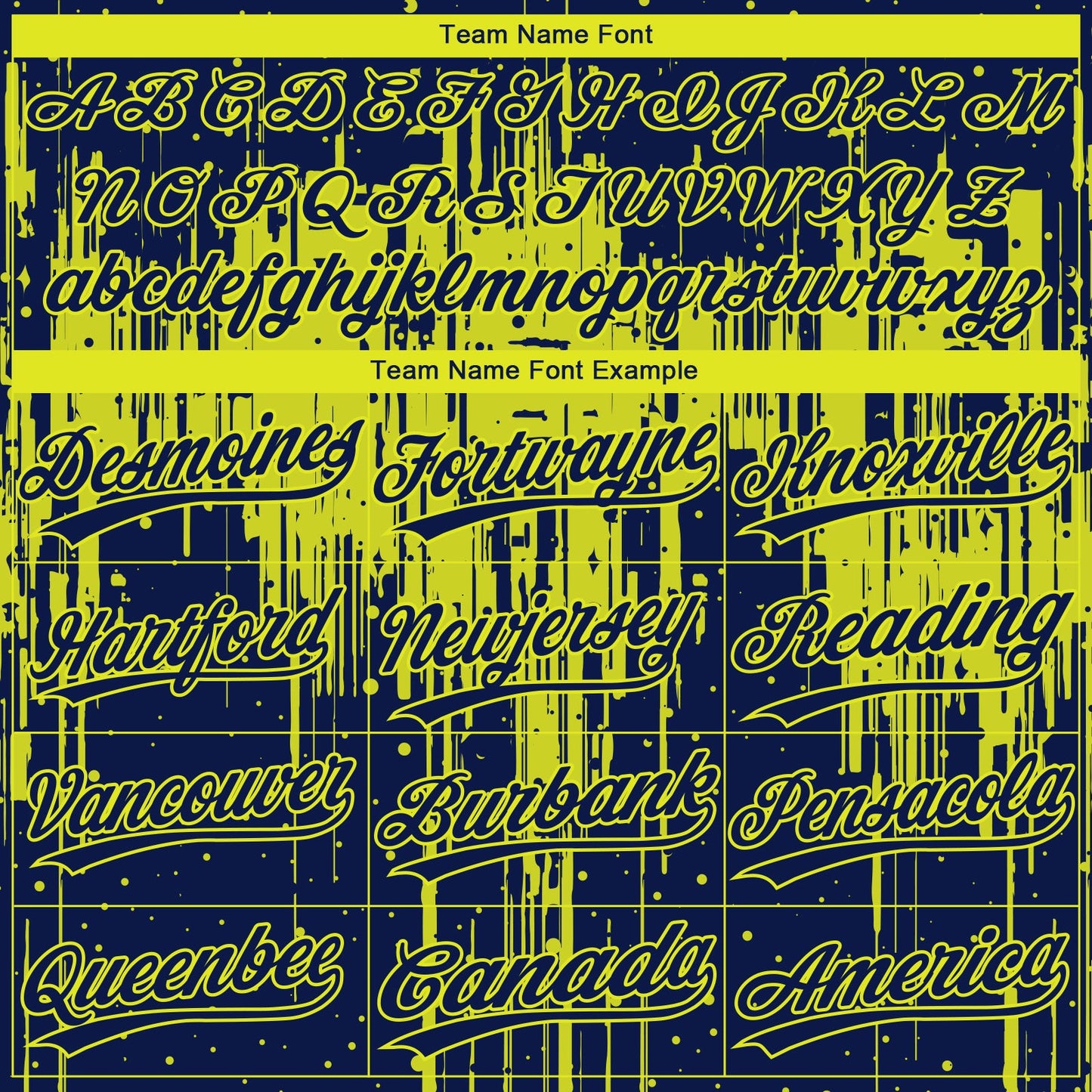 Custom Navy Neon Yellow Dripping Splatter Paint Two-Button Unisex Softball Jersey view 4