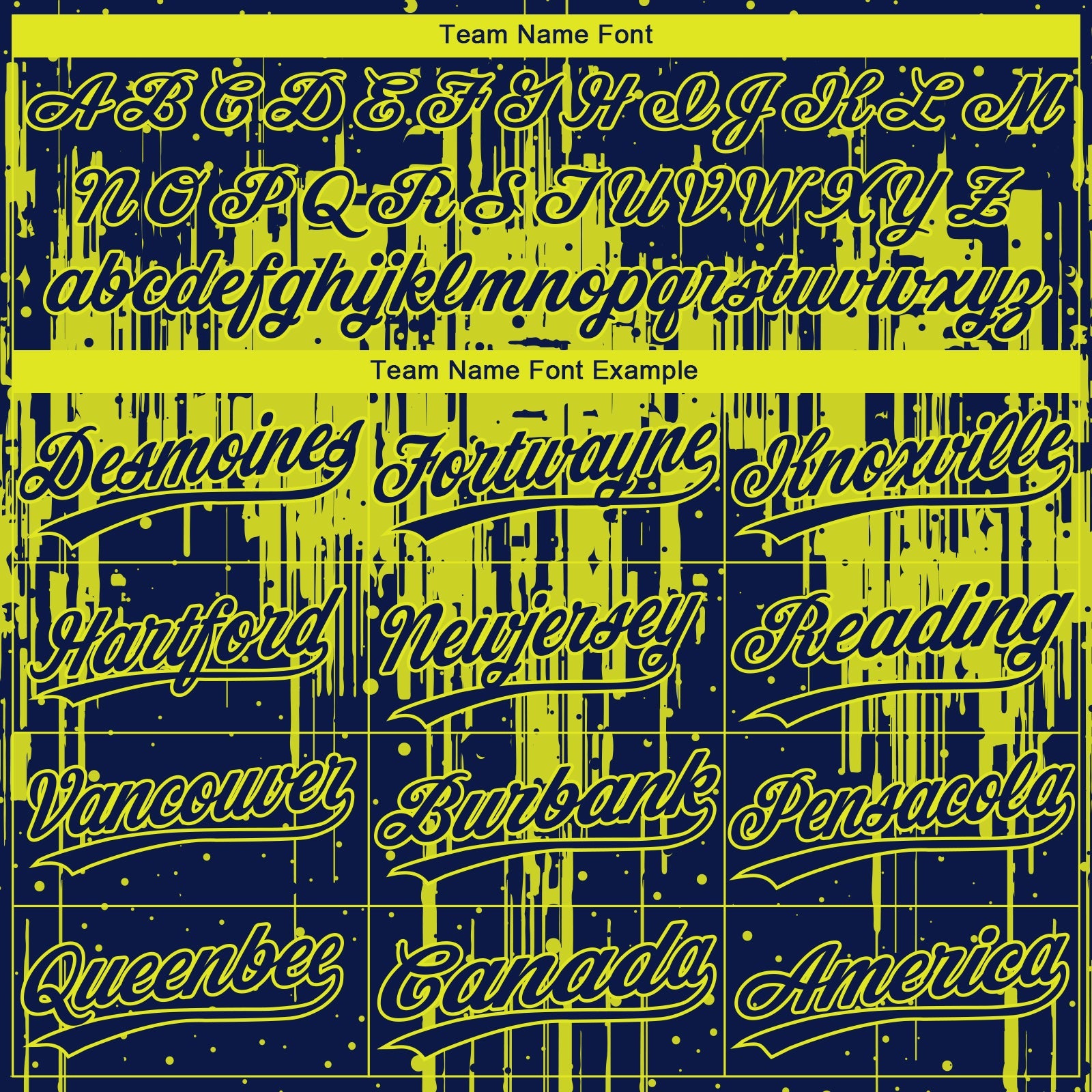 Custom Navy Neon Yellow Dripping Splatter Paint Two-Button Unisex Softball Jersey view 4