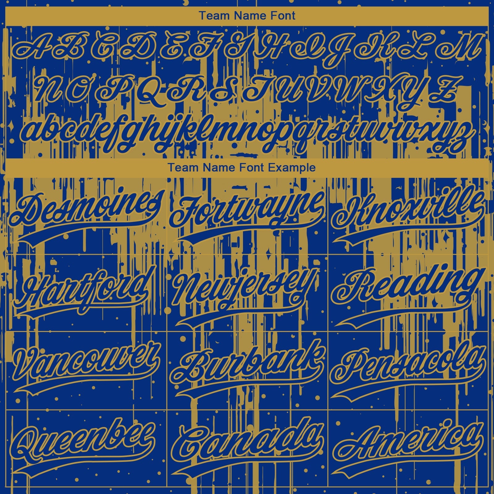 Custom Royal Old Gold Dripping Splatter Paint Two-Button Unisex Softball Jersey view 4