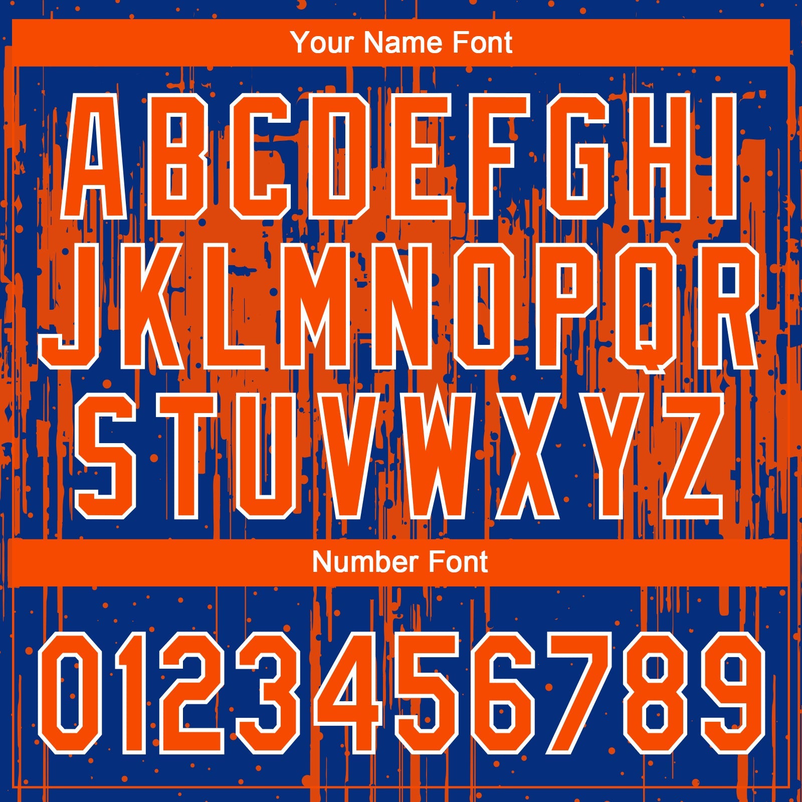 Custom Royal Orange-White Dripping Splatter Paint Two-Button Unisex Softball Jersey view 5