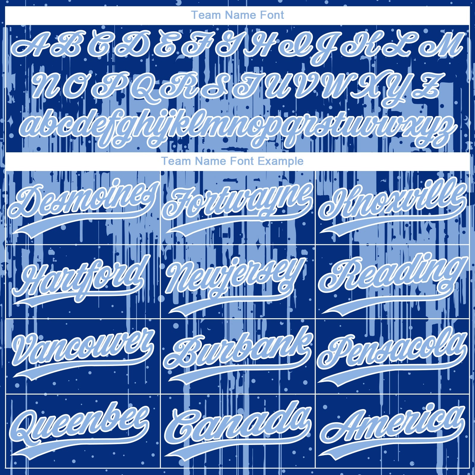 Custom Royal Light Blue-White Dripping Splatter Paint Two-Button Unisex Softball Jersey view 4