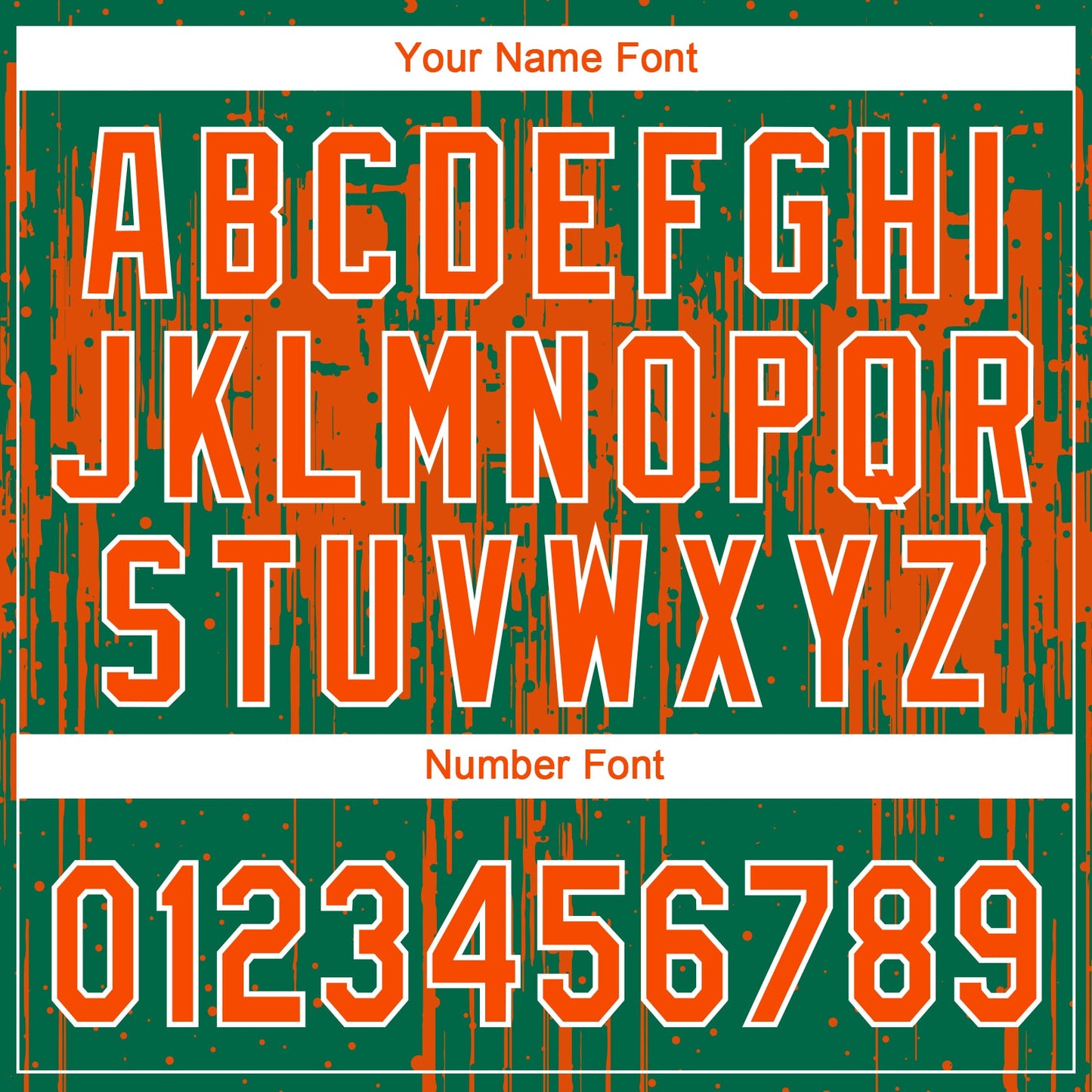Custom Kelly Green Orange-White Dripping Splatter Paint Two-Button Unisex Softball Jersey view 5