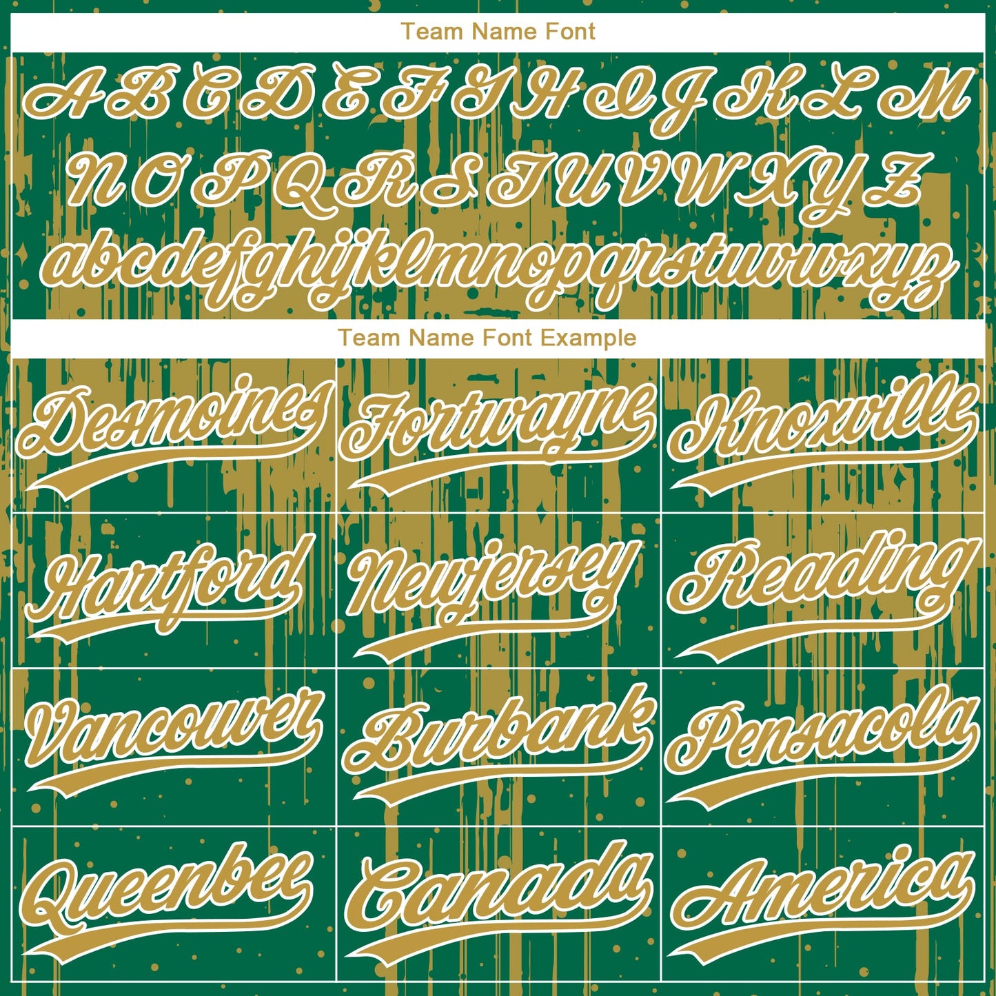 Custom Kelly Green Old Gold-White Dripping Splatter Paint Two-Button Unisex Softball Jersey view 4