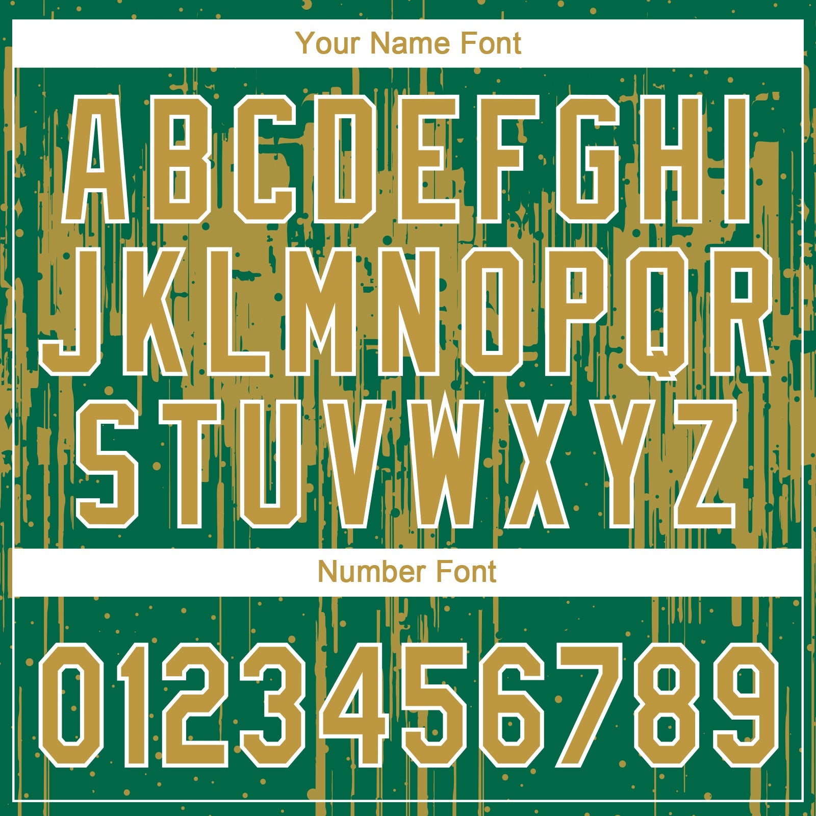 Custom Kelly Green Old Gold-White Dripping Splatter Paint Two-Button Unisex Softball Jersey view 5