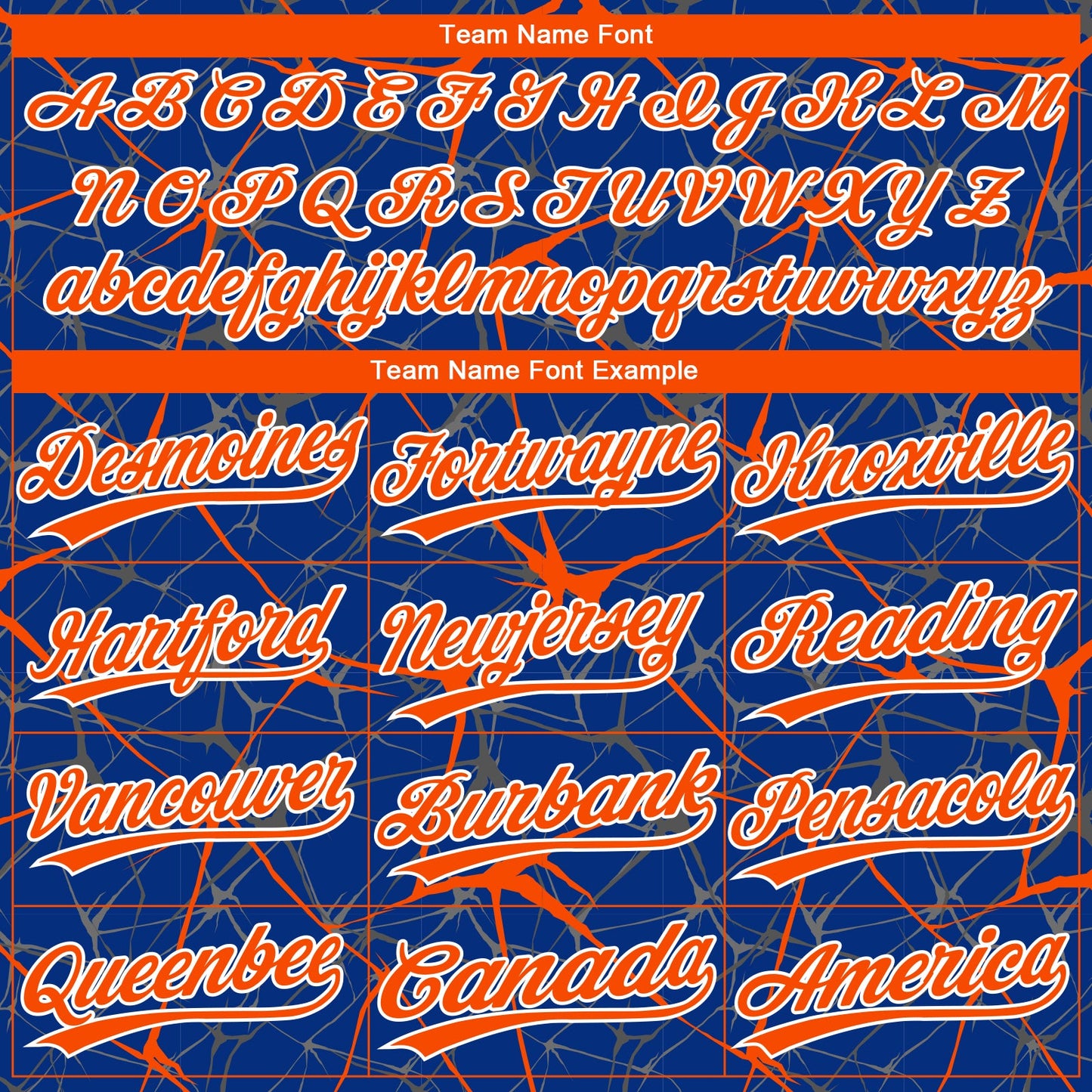 Custom Royal Orange-White  Abstract Network Two-Button Unisex Softball Jersey view 4