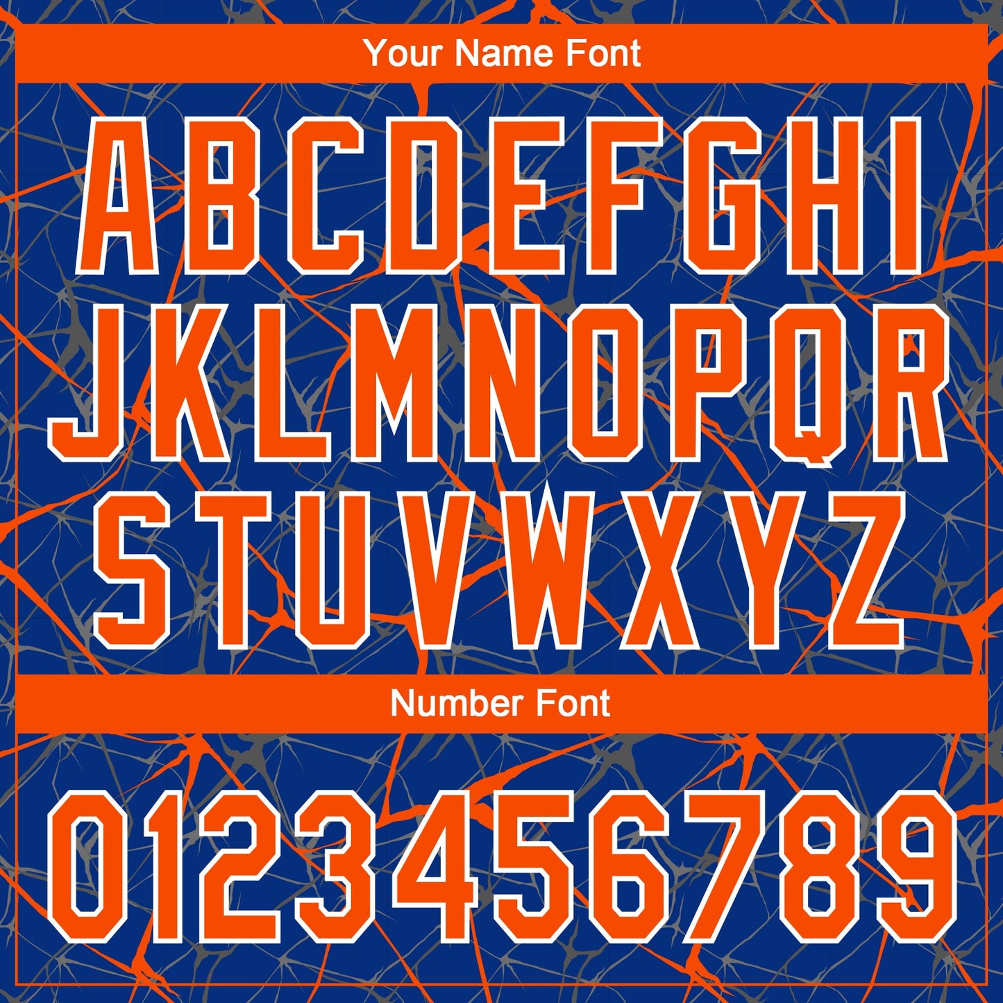 Custom Royal Orange-White  Abstract Network Two-Button Unisex Softball Jersey view 5