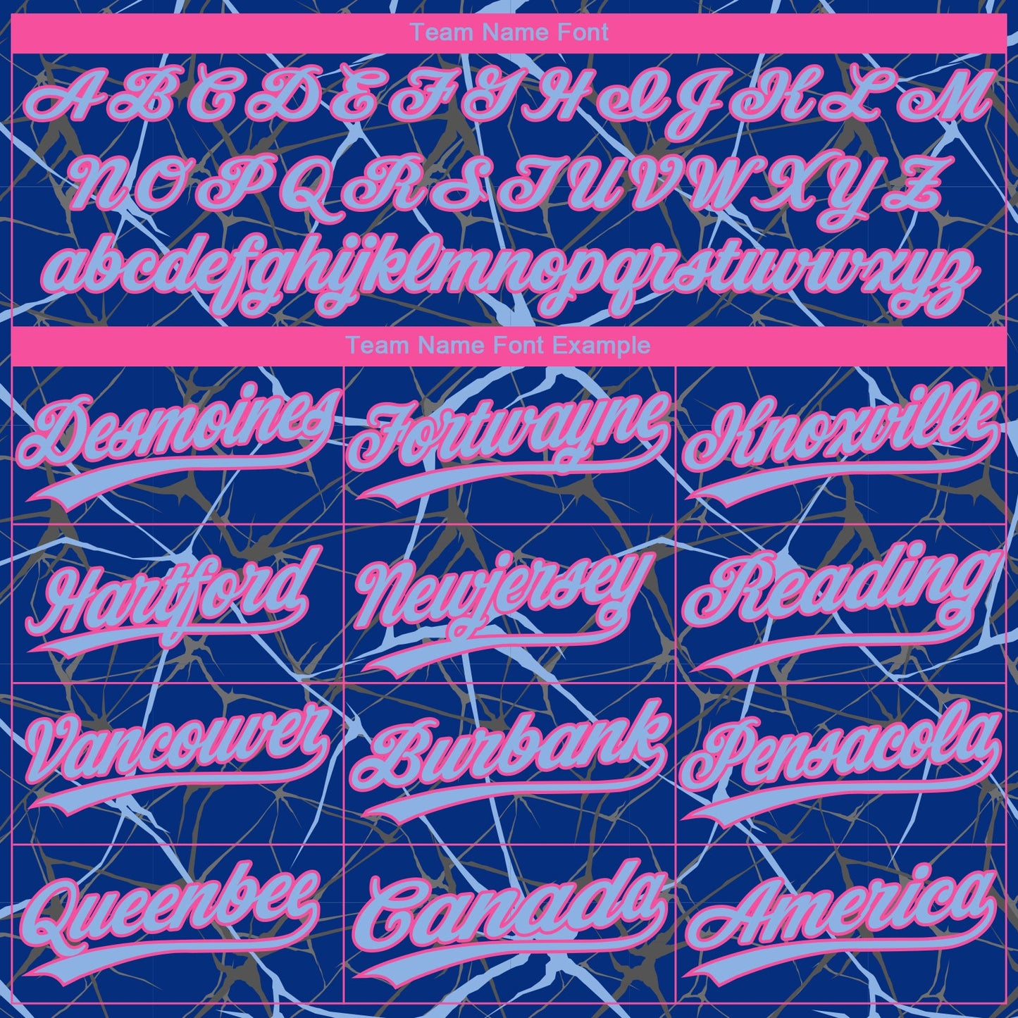 Custom Royal Light Blue-Pink  Abstract Network Two-Button Unisex Softball Jersey view 4