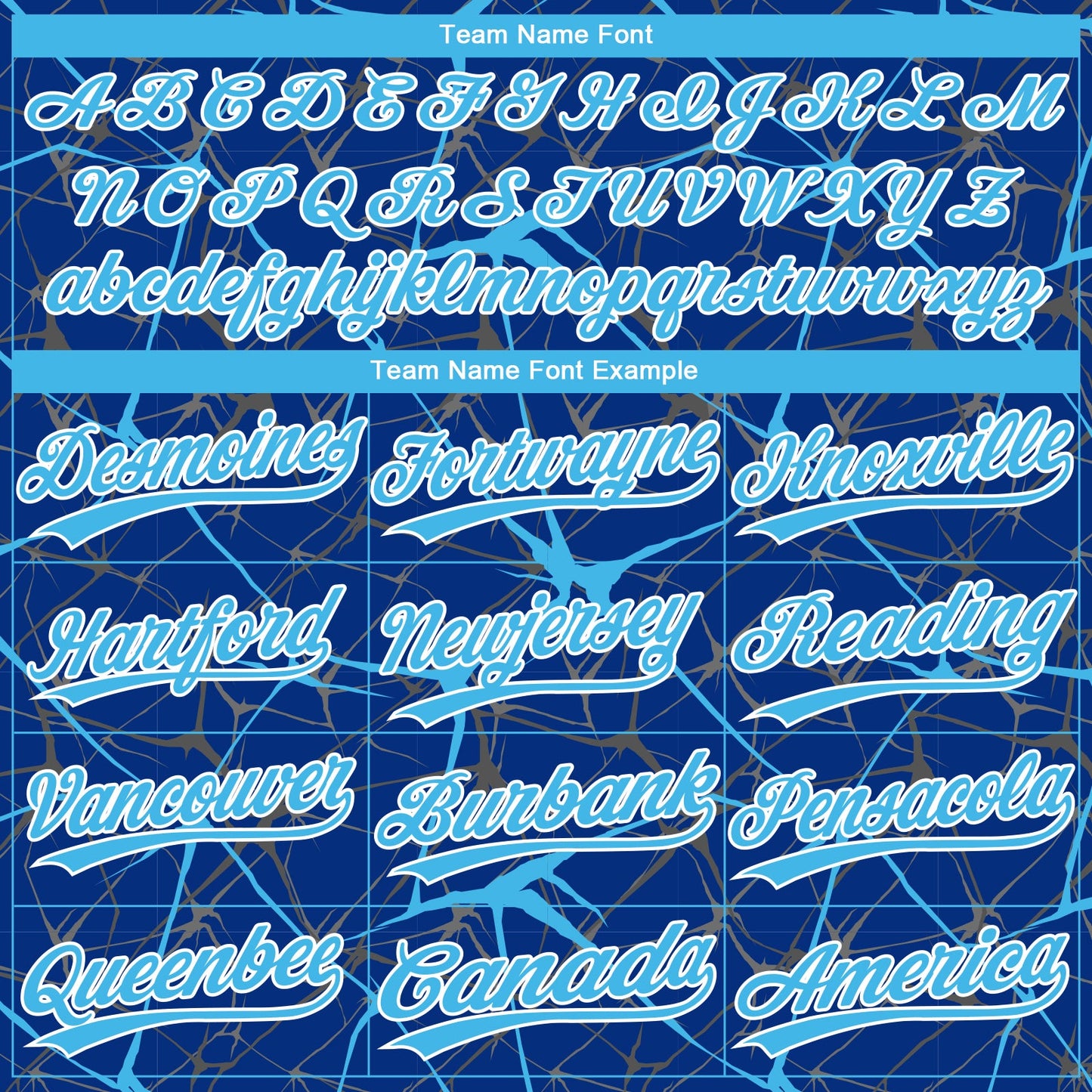 Custom Royal Sky Blue-White  Abstract Network Two-Button Unisex Softball Jersey view 4