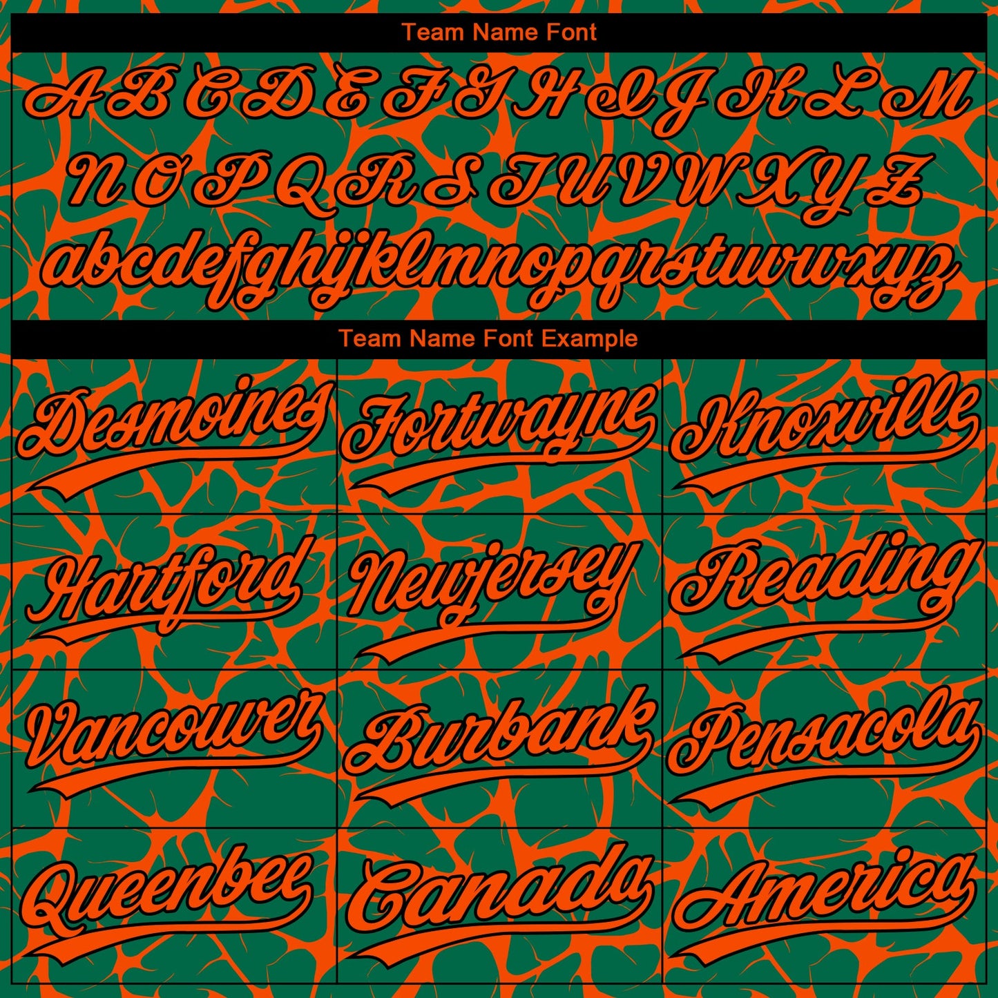 Custom Kelly Green Orange-Black Abstract Network Crackle Two-Button Unisex Softball Jersey view 4