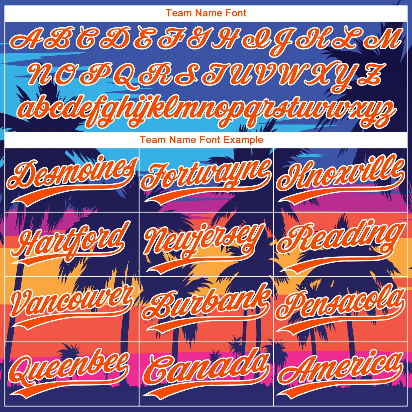 Custom Royal Orange-White Tropical Hawaii Palm Trees Two-Button Unisex Softball Jersey view 4