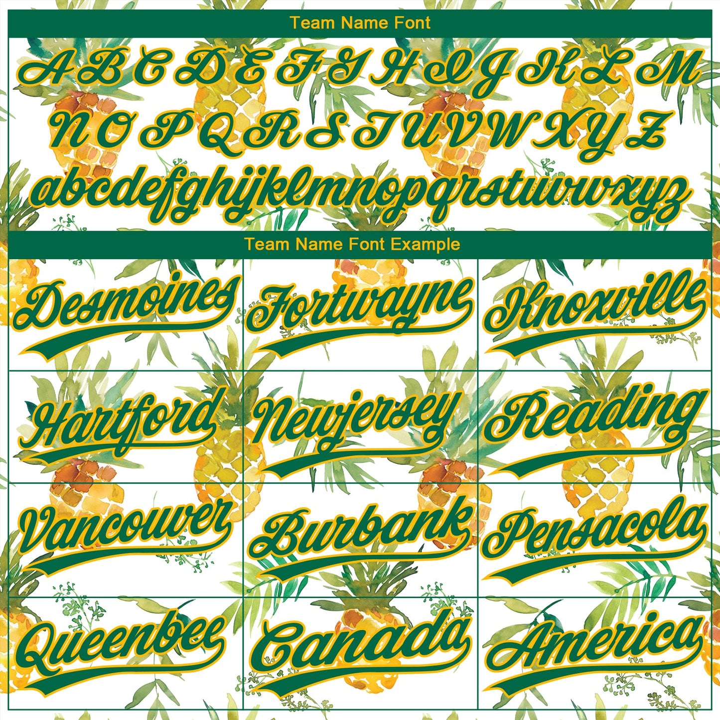 Custom White Kelly Green-Gold Hawaii Fruit Pineapples Two-Button Unisex Softball Jersey view 4
