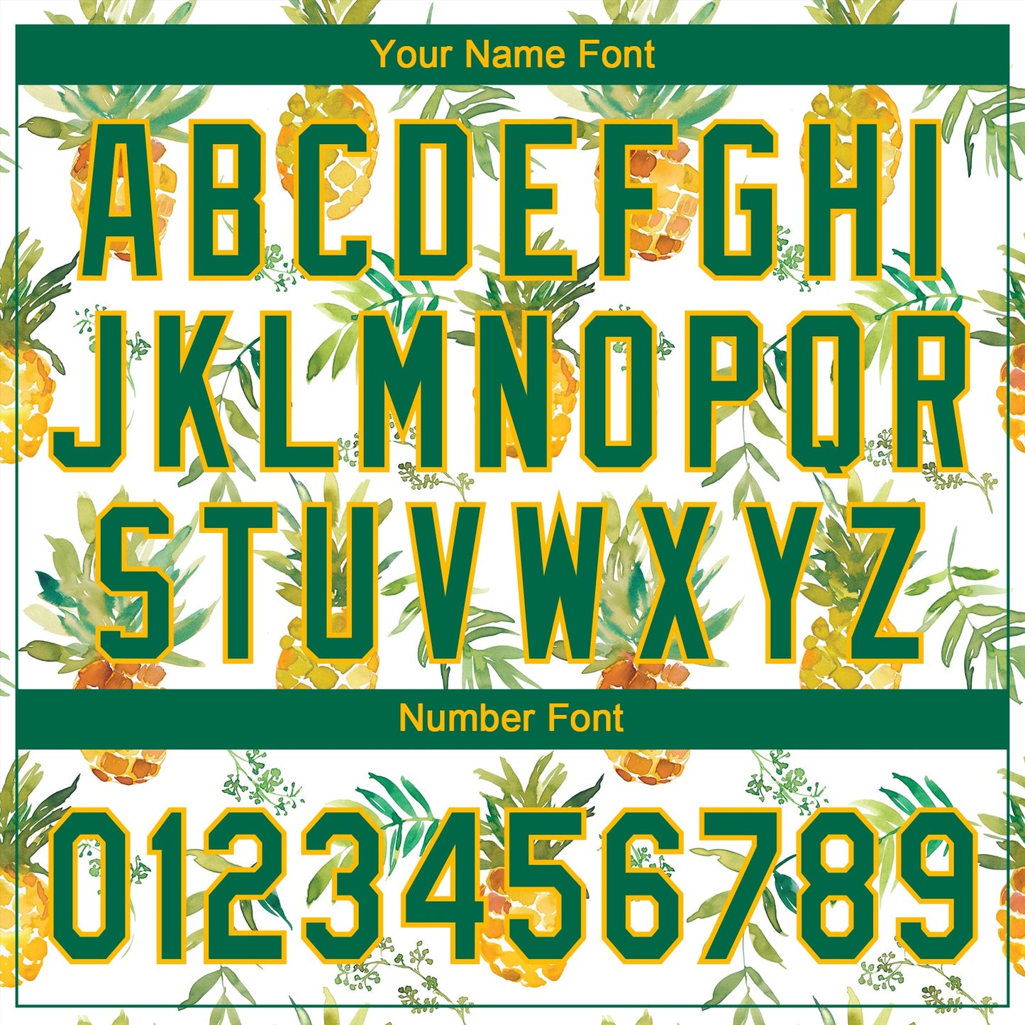 Custom White Kelly Green-Gold Hawaii Fruit Pineapples Two-Button Unisex Softball Jersey view 5