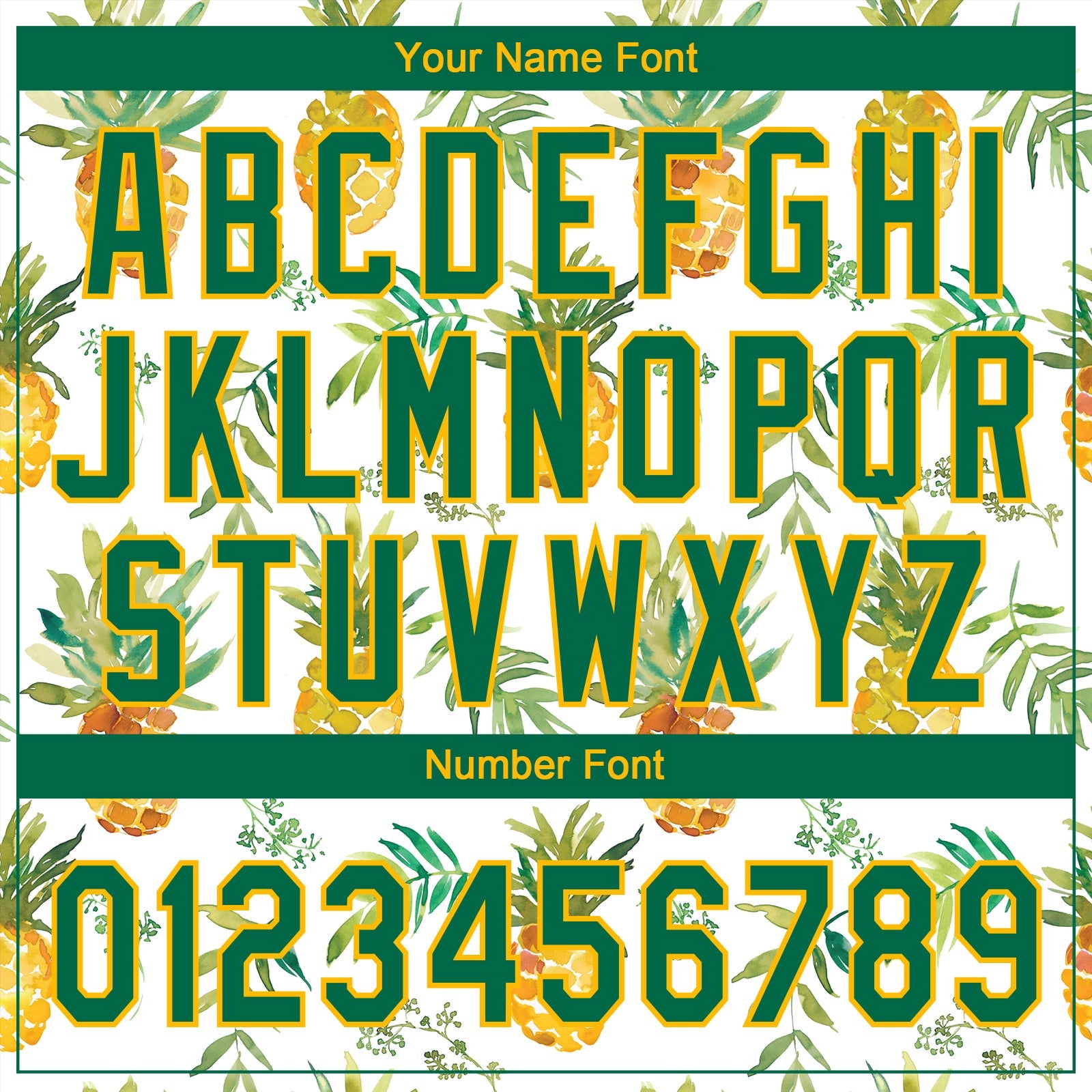 Custom White Kelly Green-Gold Hawaii Fruit Pineapples Two-Button Unisex Softball Jersey view 5