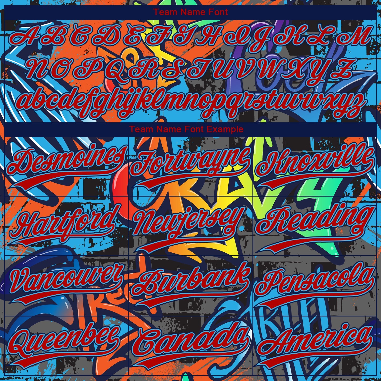 Custom Graffiti Pattern Red Sky Blue-Navy Vibrant Multi-Color Street Style Two-Button Unisex Softball Jersey view 4