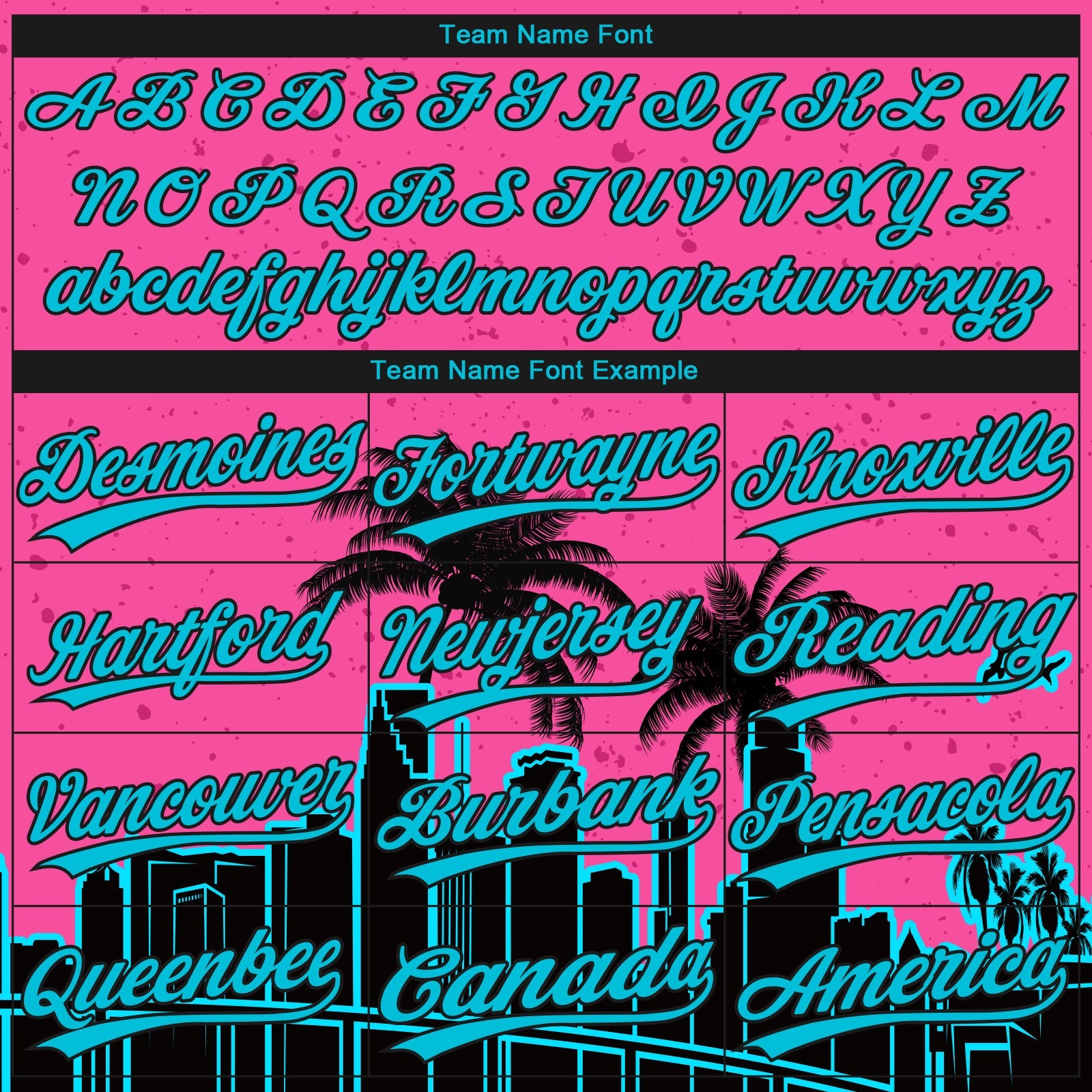 Custom Pink Lakes Blue-Black Miami Palm Trees City Edition Two-Button Unisex Softball Jersey view 4