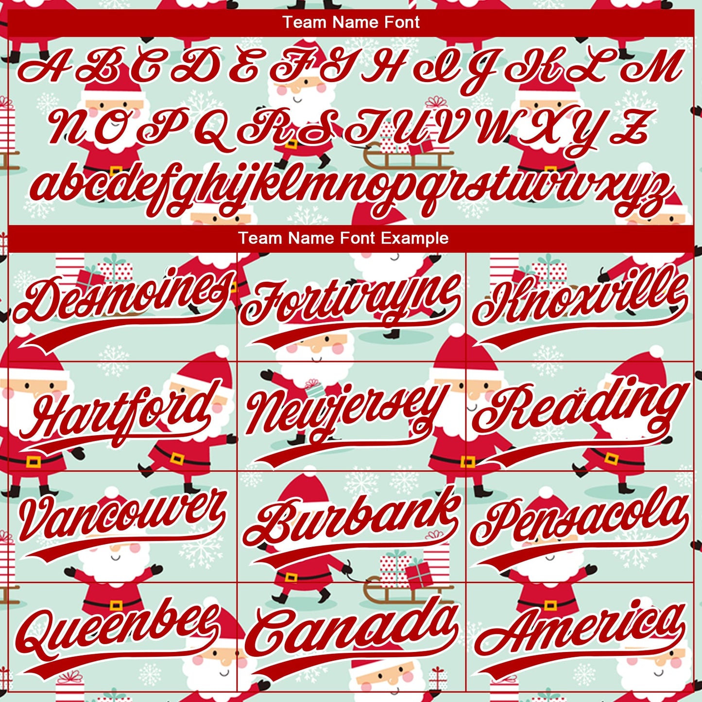 Custom Green Red-White Christmas Santa Claus 3D Pattern Design Two-Button Unisex Softball Jersey view 4