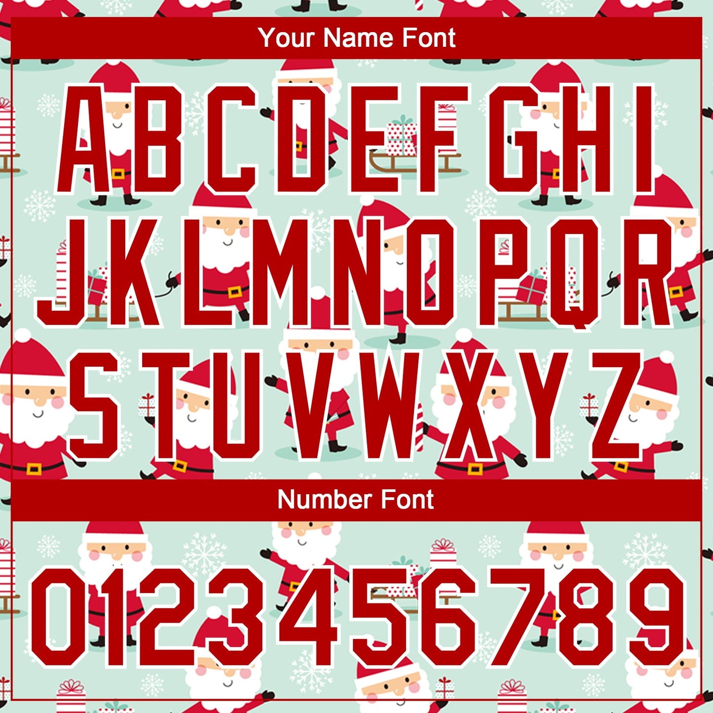 Custom Green Red-White Christmas Santa Claus 3D Pattern Design Two-Button Unisex Softball Jersey view 5