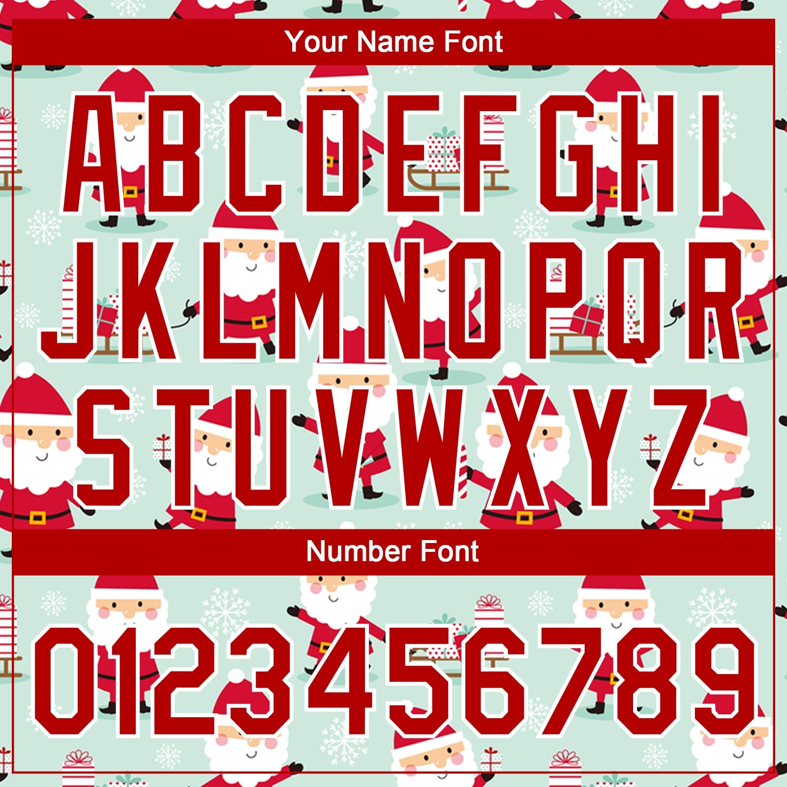 Custom Green Red-White Christmas Santa Claus 3D Pattern Design Two-Button Unisex Softball Jersey view 5