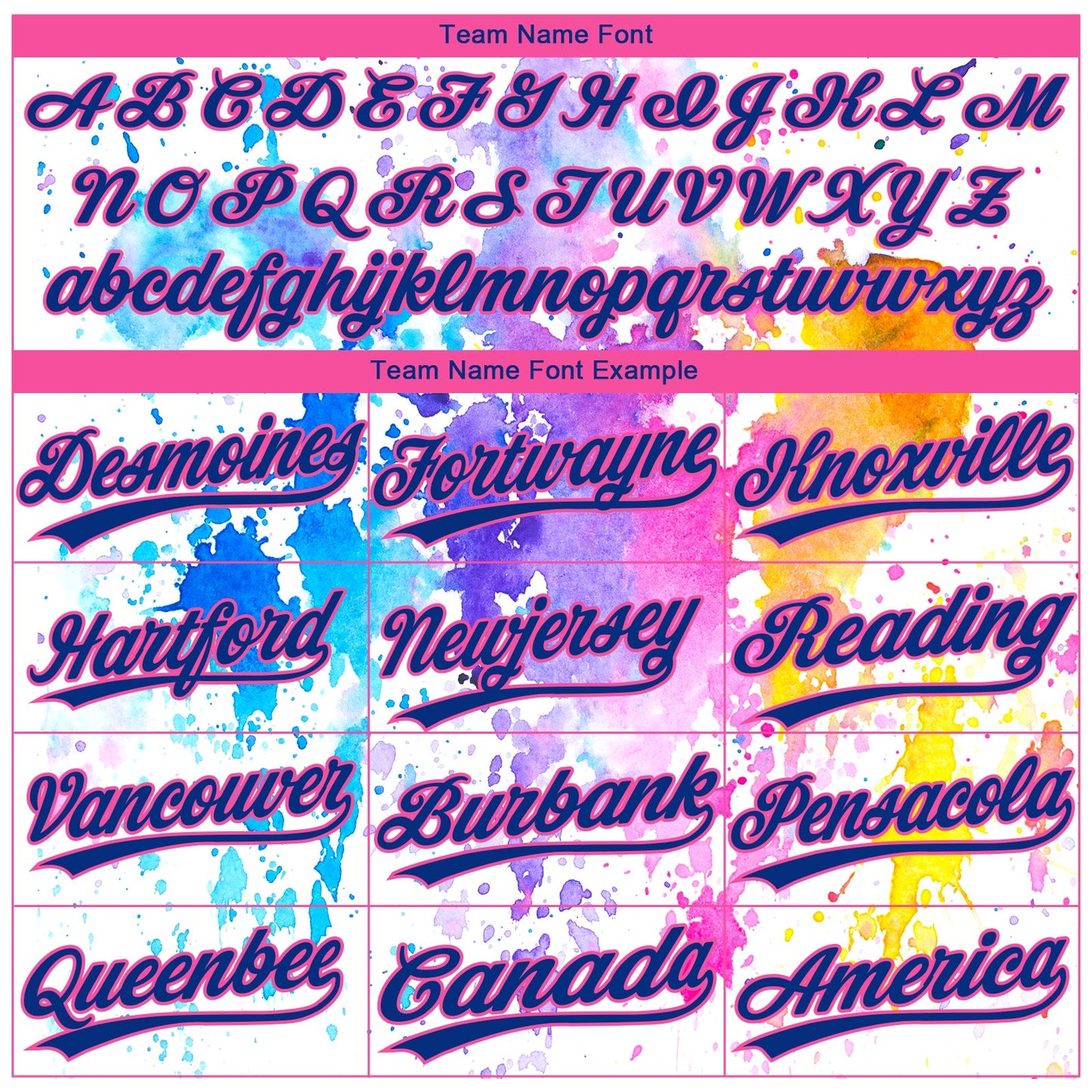 Custom White Royal-Pink Watercolor Spalsh Two-Button Unisex Softball Jersey view 4