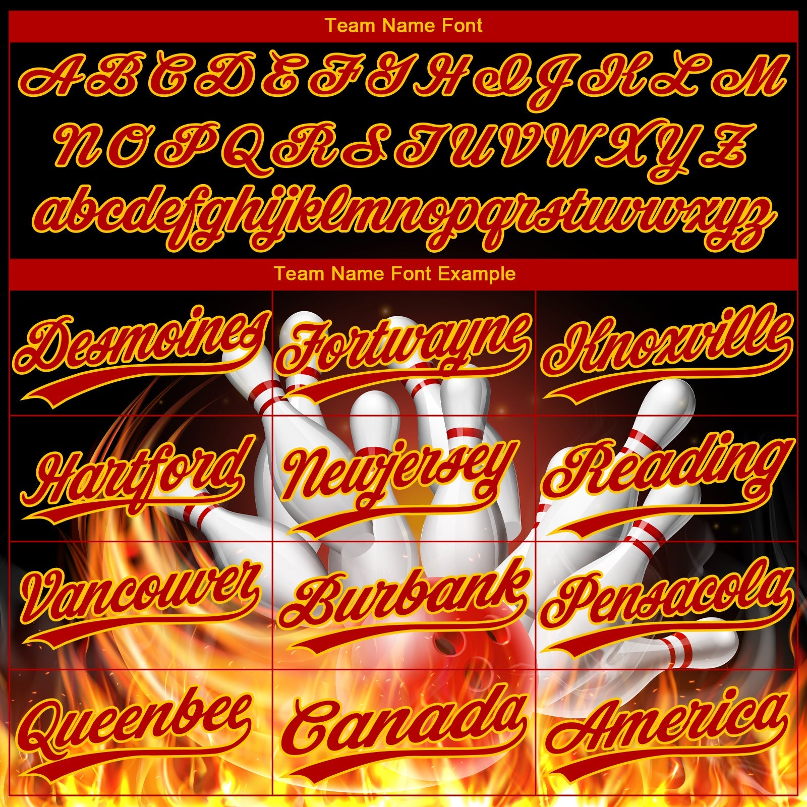Custom Black Red-Yellow Flame Bowling 3D Pattern Design Two-Button Unisex Softball Jersey view 4