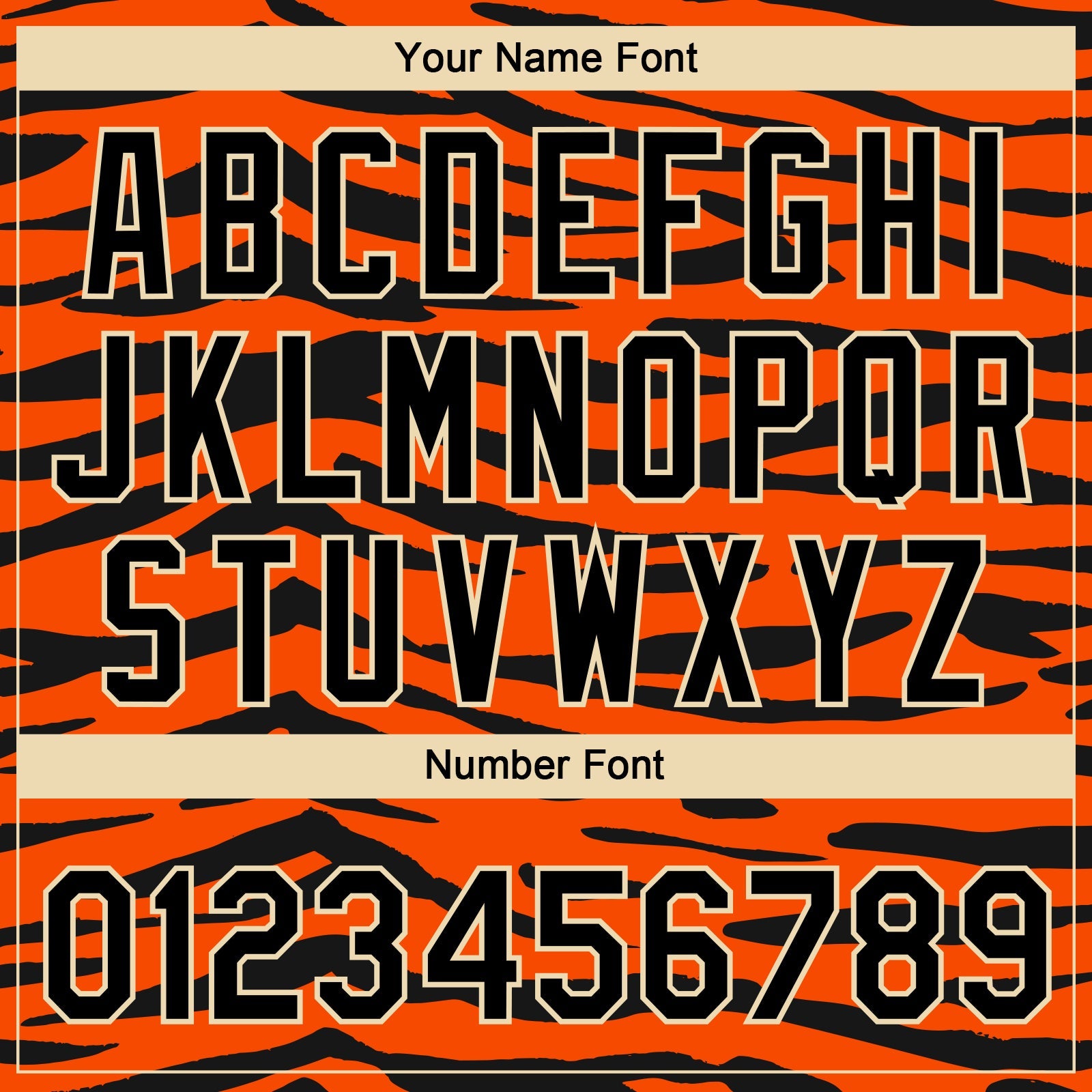Custom Orange Black-Cream Tiger Print 3D Pattern Design Two-Button Unisex Softball Jersey view 5