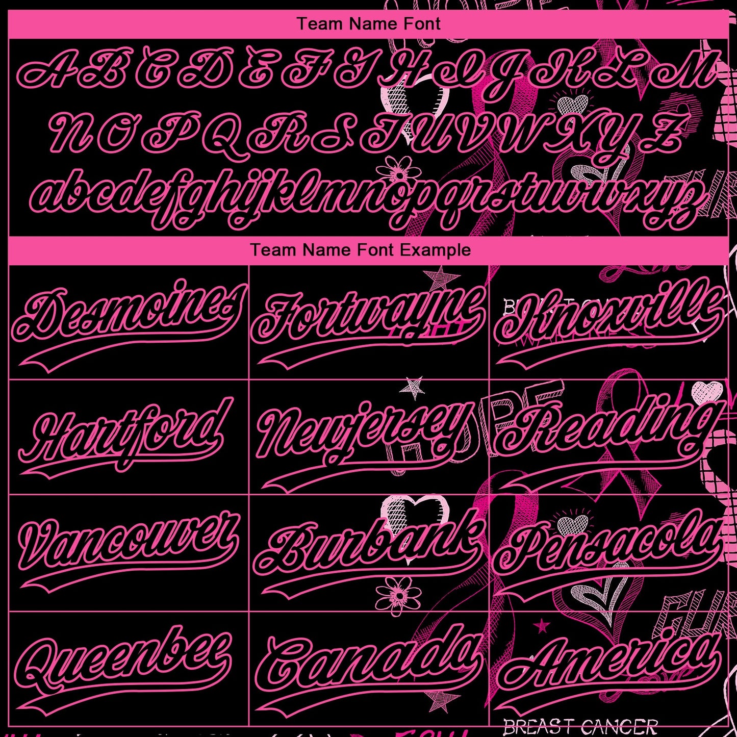 Custom Black Pink Pink Ribbon Breast Cancer Awareness Month Women Health Care Support Two-Button Unisex Softball Jersey view 4